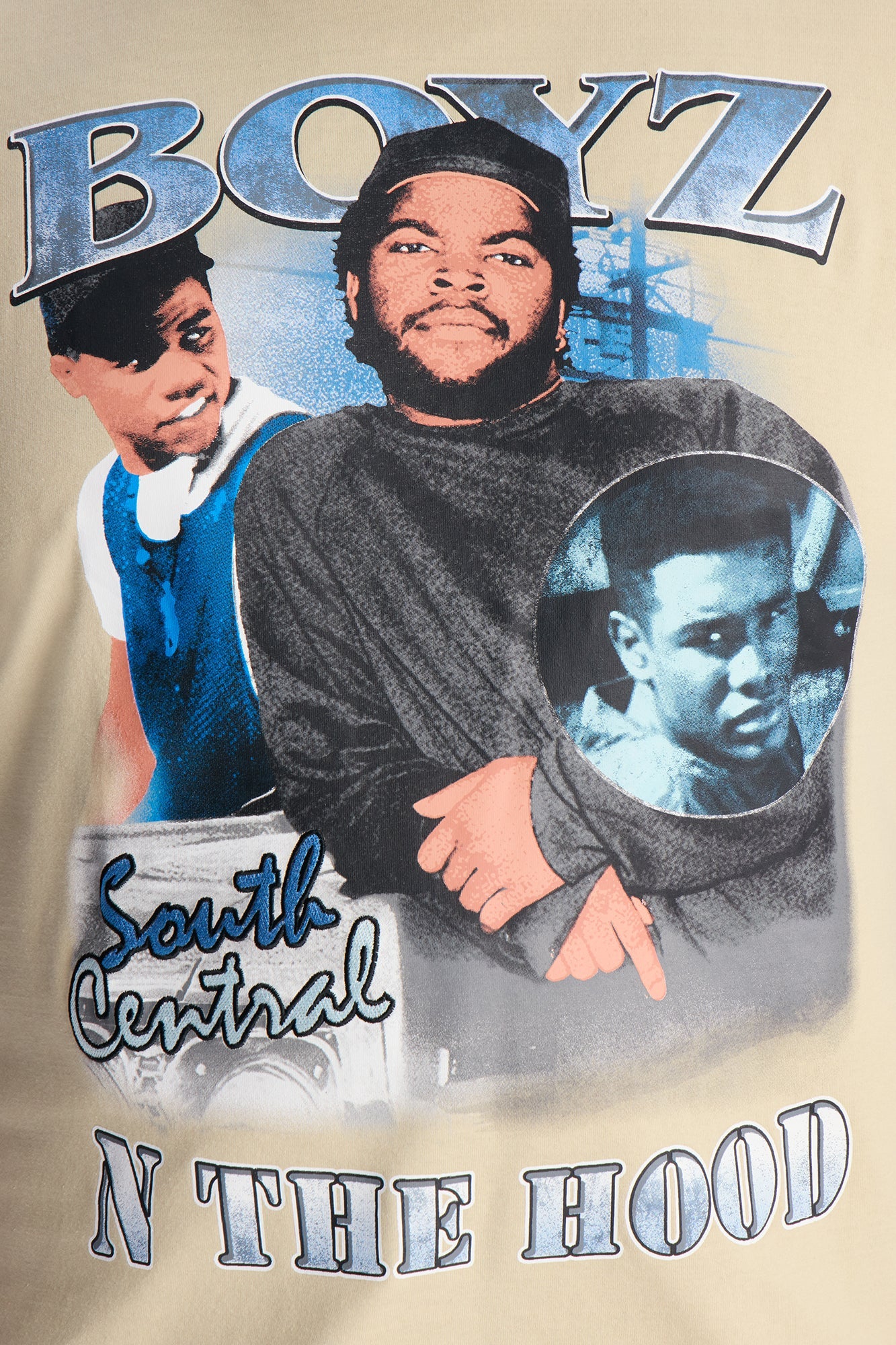 Boyz N The Hood Embroidered Short Sleeve Tee - Sand