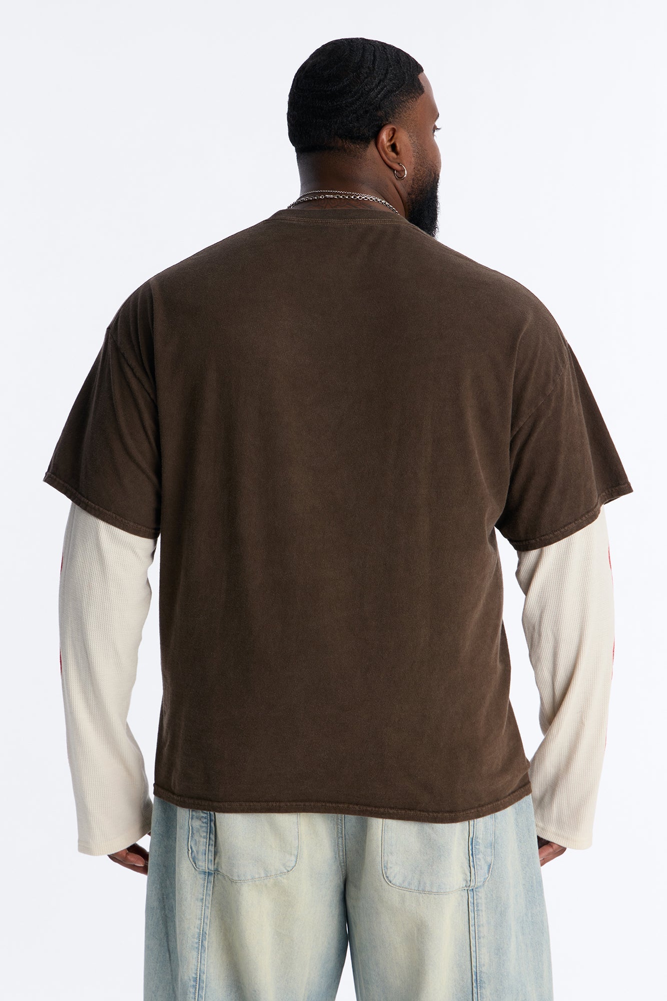 Brooklyn Racing 2fer Long Sleeve Tee - Chocolate