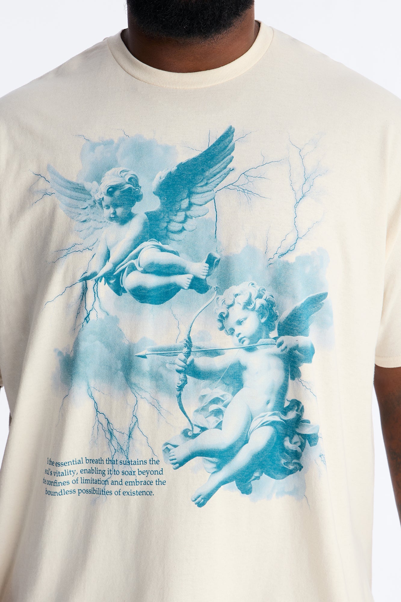 Angelic Archers Oversized Short Sleeve Tee - Cream