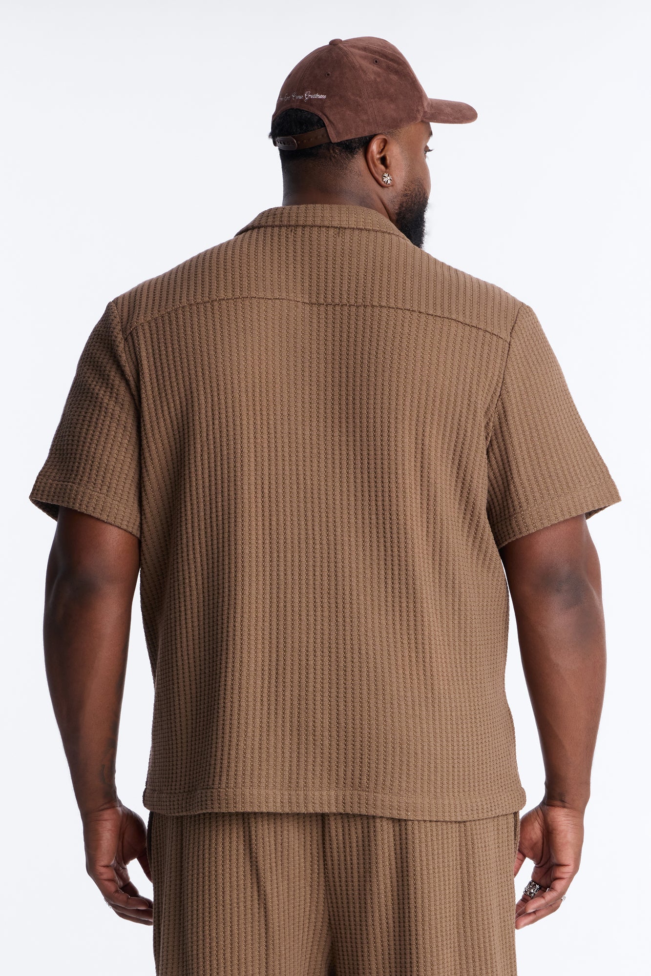 London Fog Textured Button Up Shirt - Brown