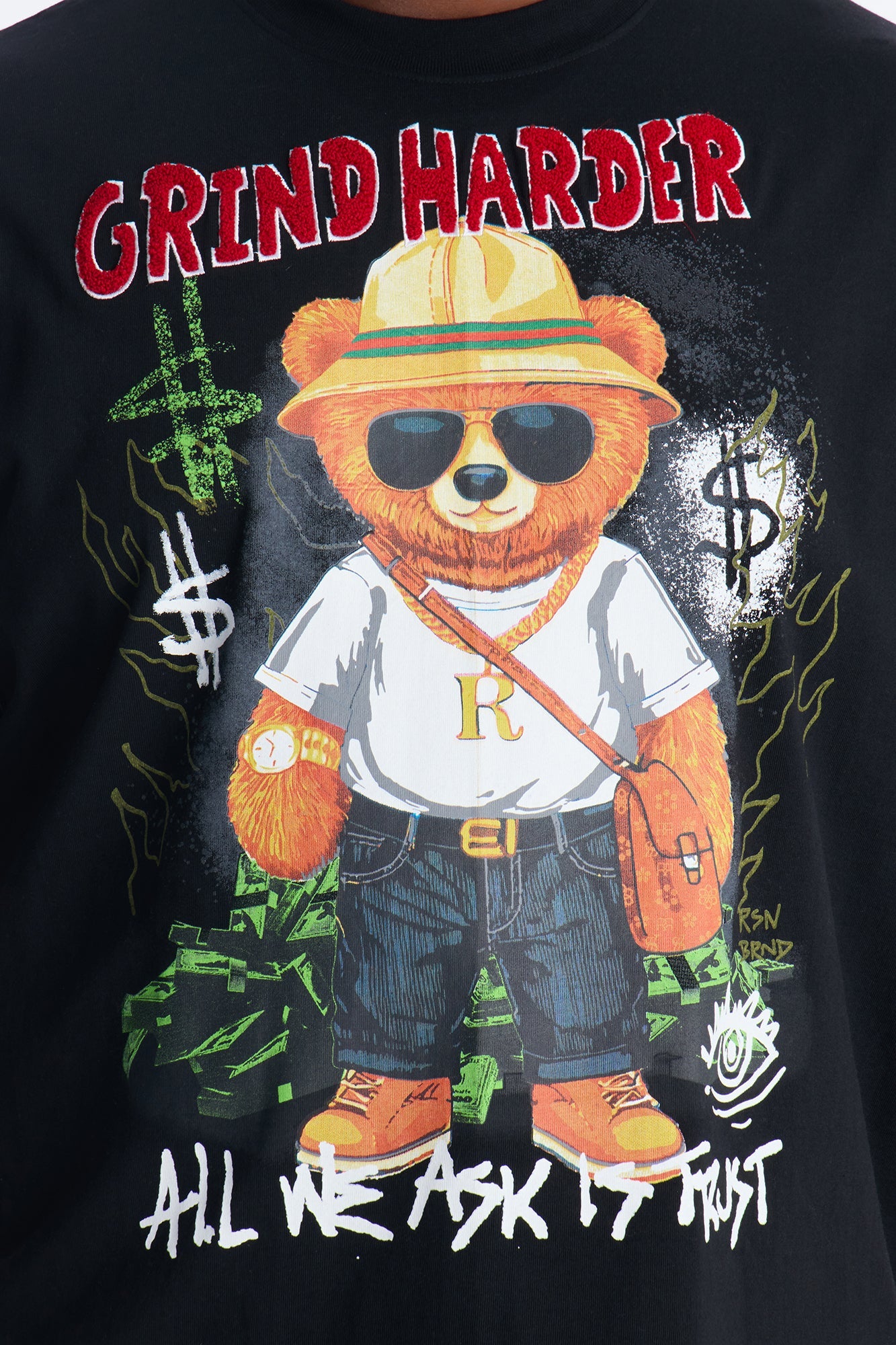 Money Grind Harder Short Sleeve Tee - Black