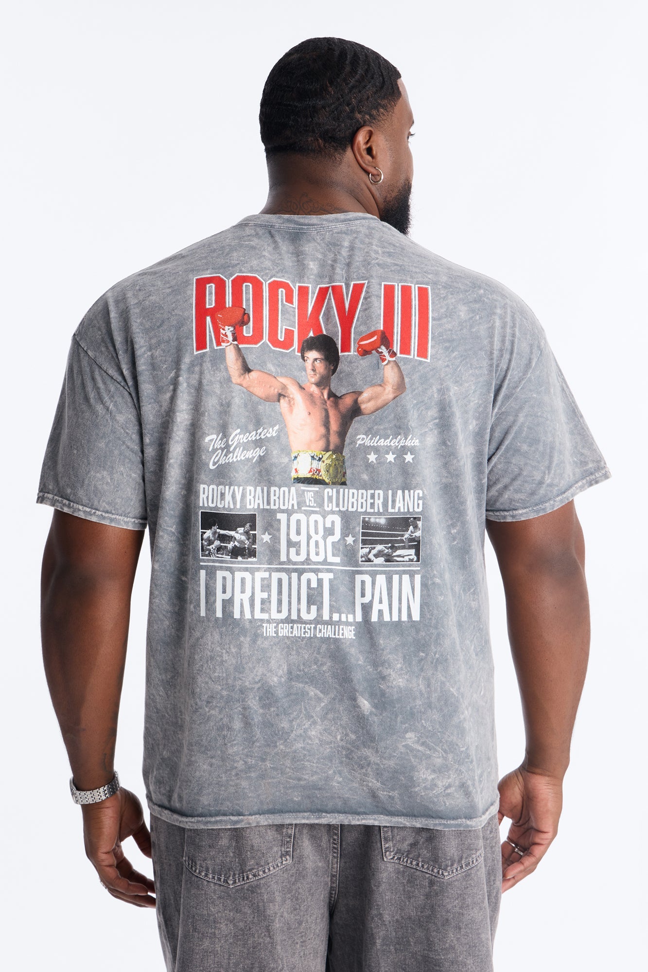 Rocky Balboa 1982 Short Sleeve Tee - Grey Mineral Wash