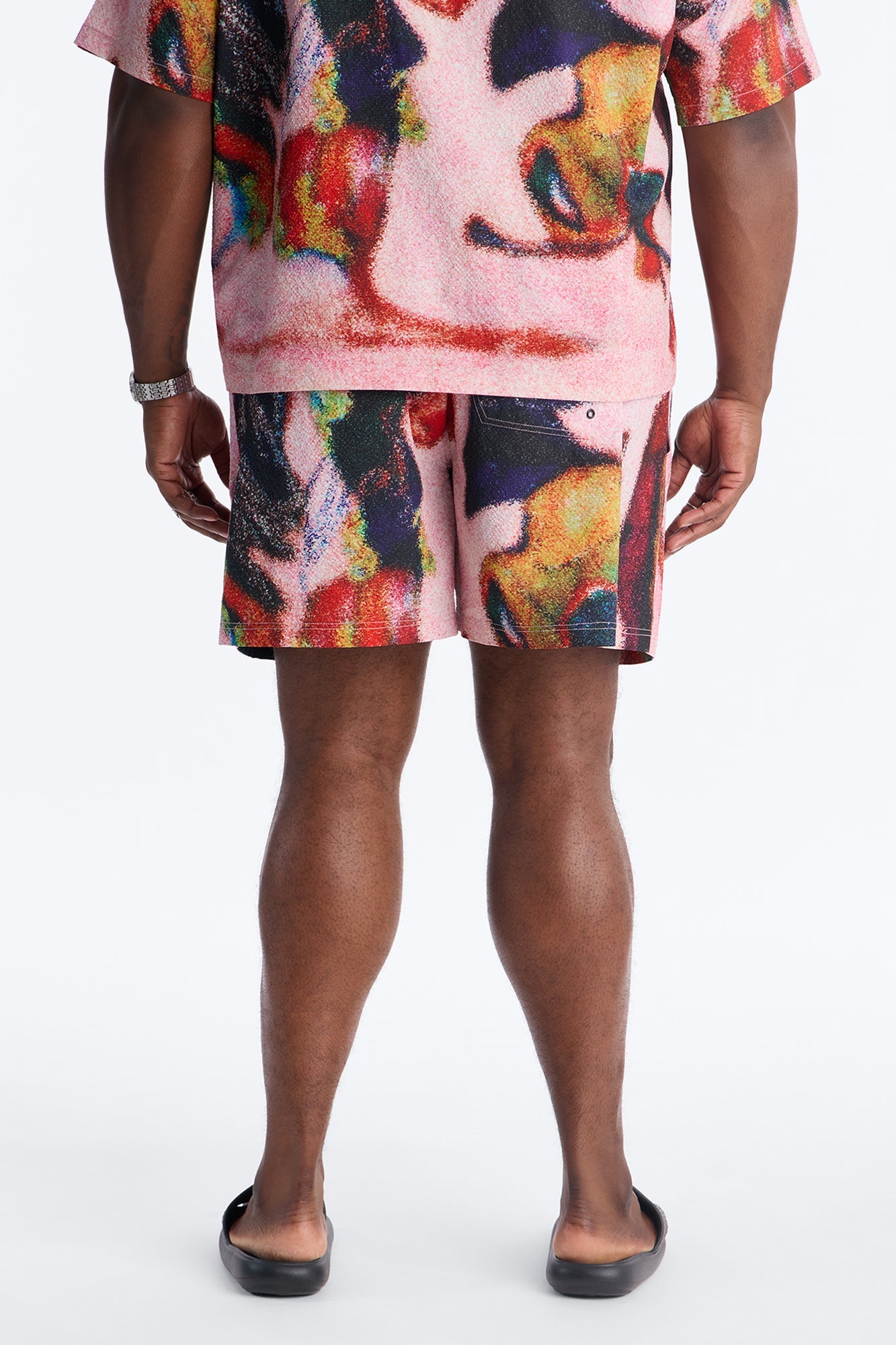 Euphoric Blur Seersucker Swim Trunk 6″ - Multi Color
