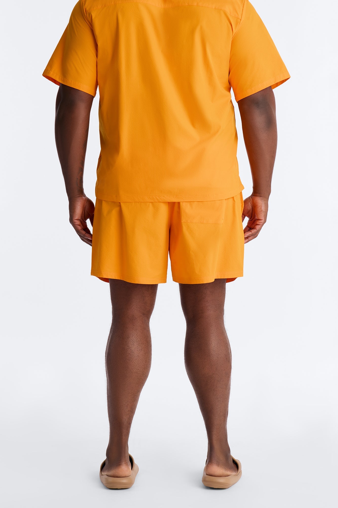 Seersucker Swim Trunk 6″ - Orange