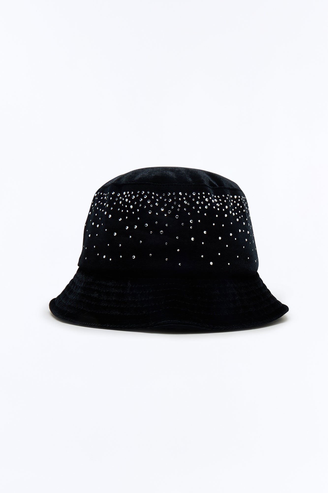 Rhinestone Embellished Bucket Hat - Black