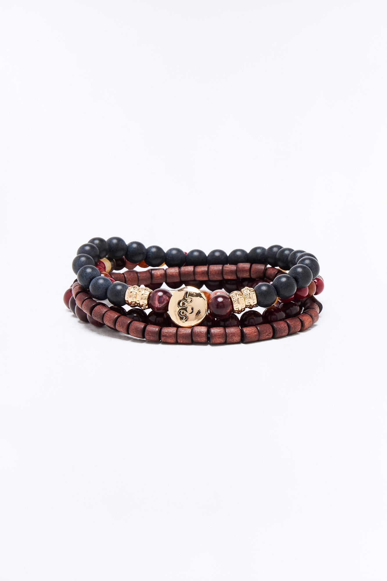 Snake Mixed Material Bead Bracelet Set - Multi Color
