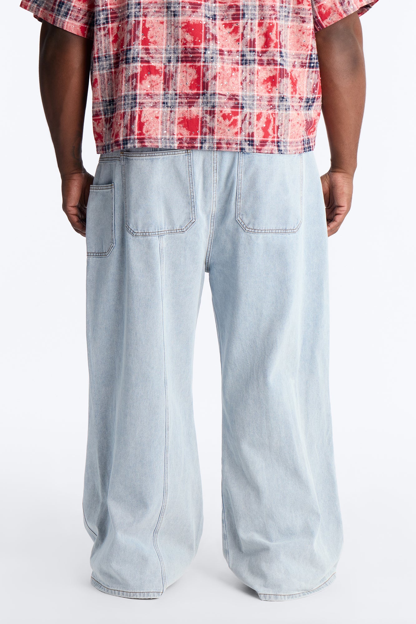 Baggy Crossover Come Again Jean - Light Wash