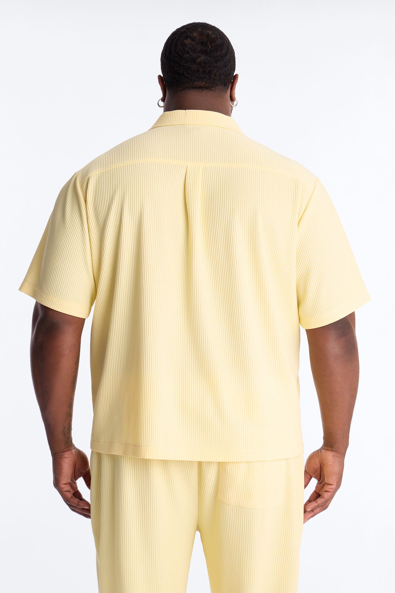 Show Up Short Sleeve Cuban Shirt - Butter Yellow