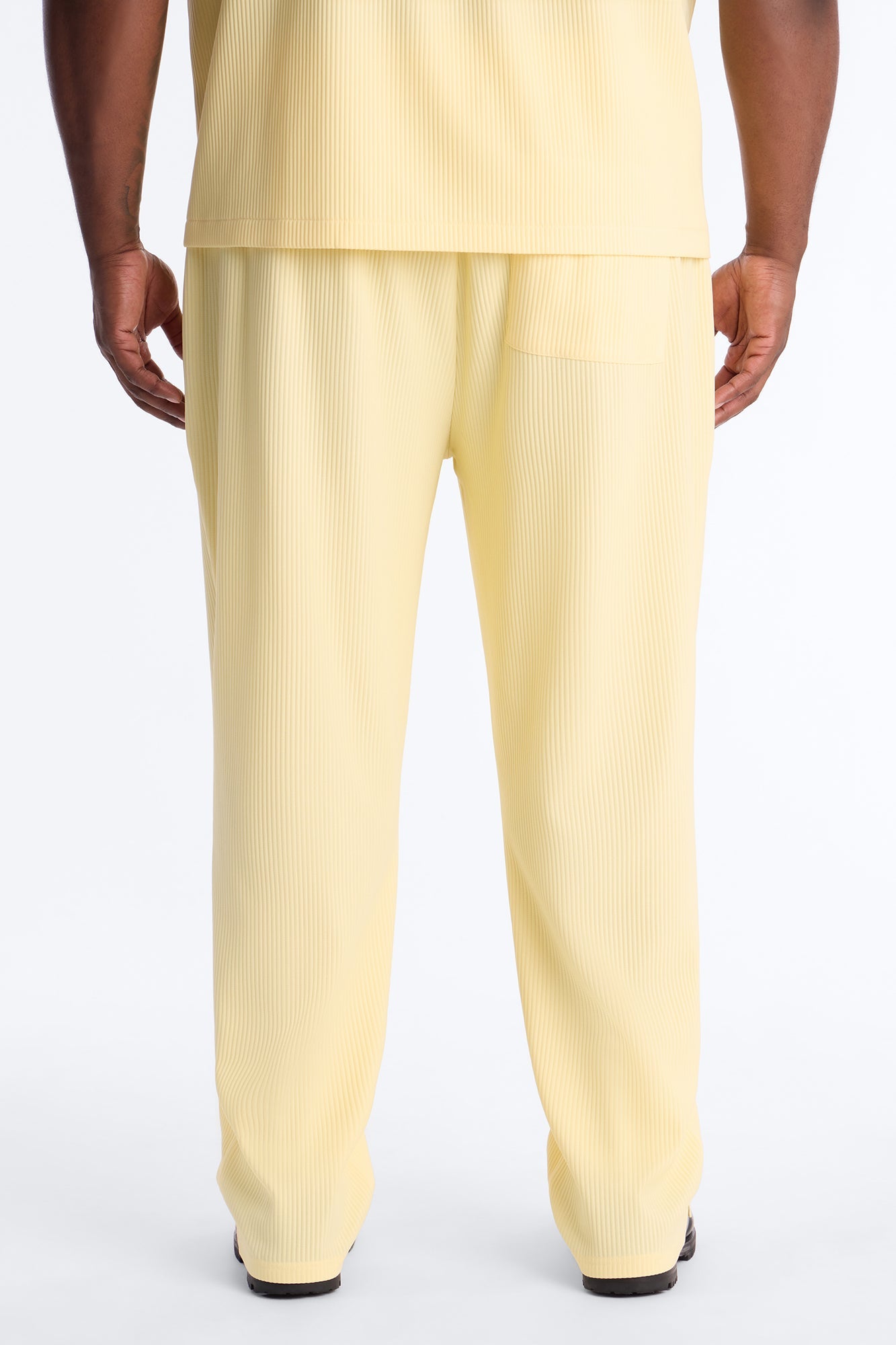 Show Up Slim Slit Pants - Butter Yellow