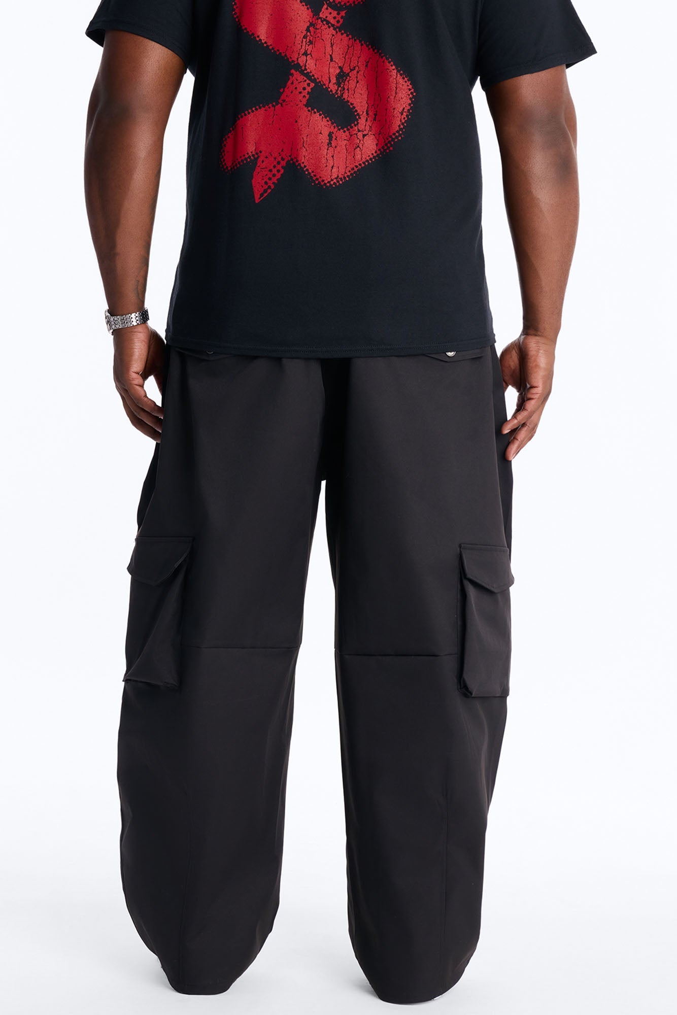 Barrel Fit Node Cargo Pant - Black