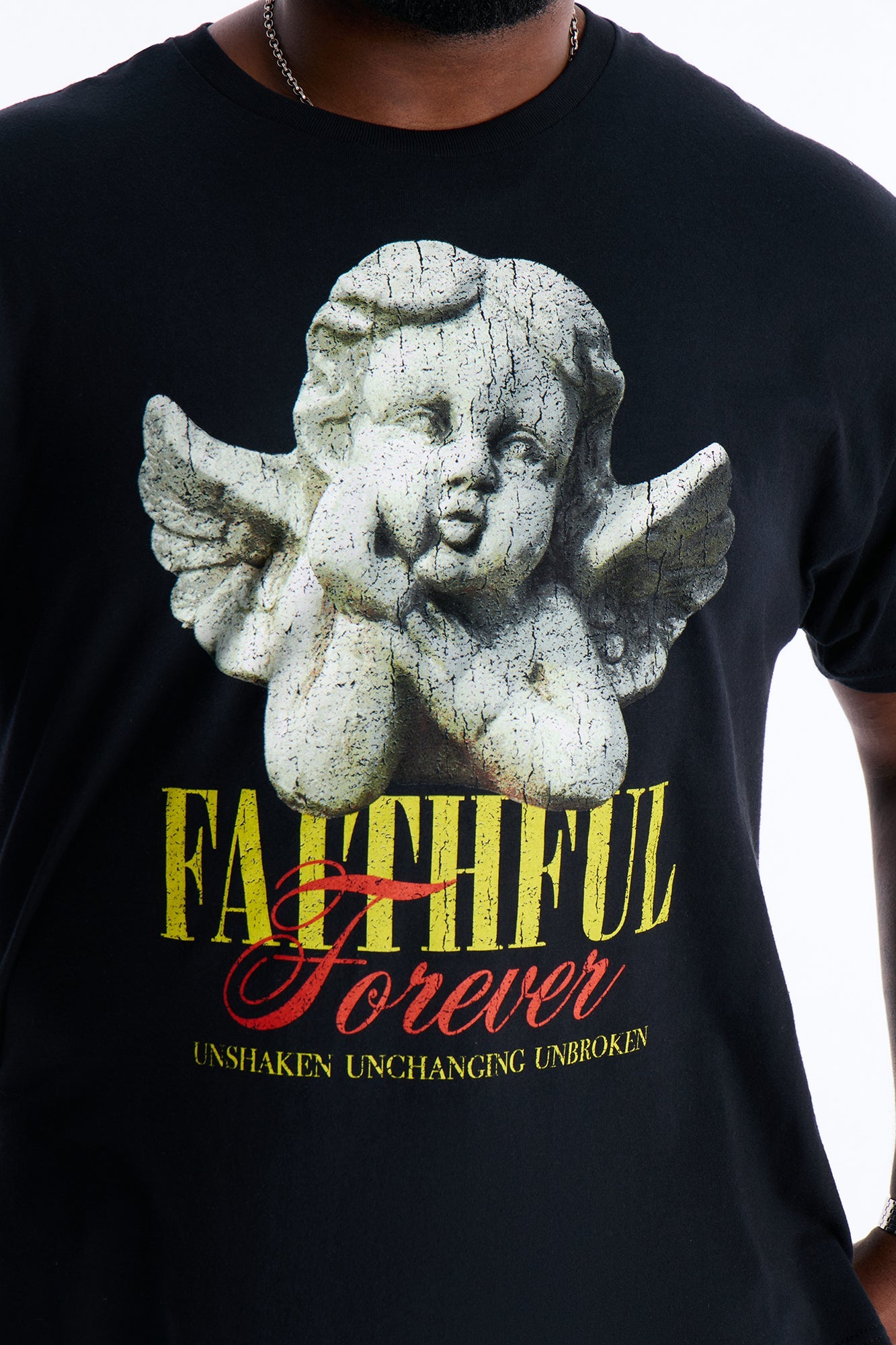 Faithful Forever Angel Short Sleeve Tee - Black