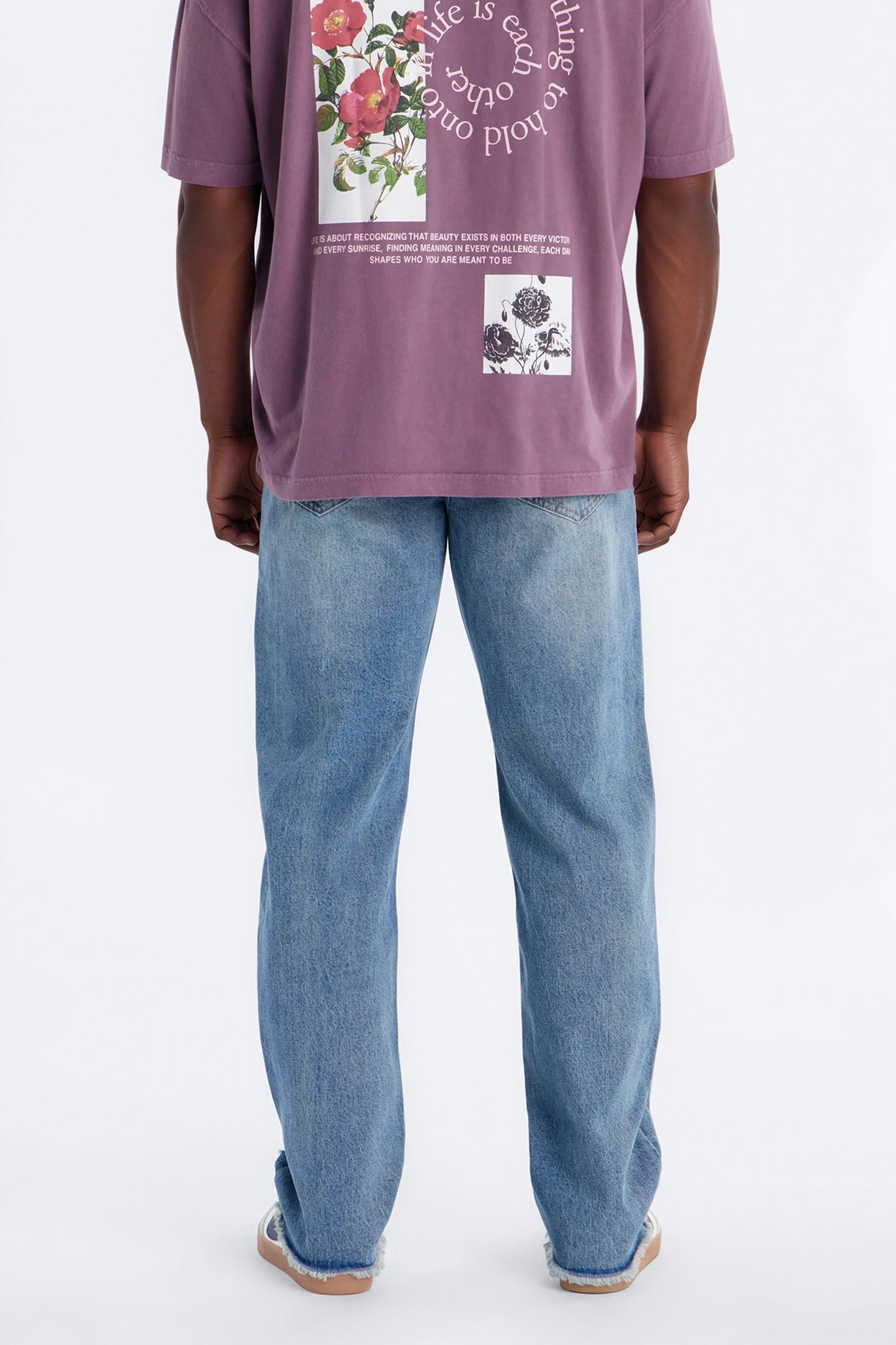 Straight Raw Edge Jean - Medium Blue Wash
