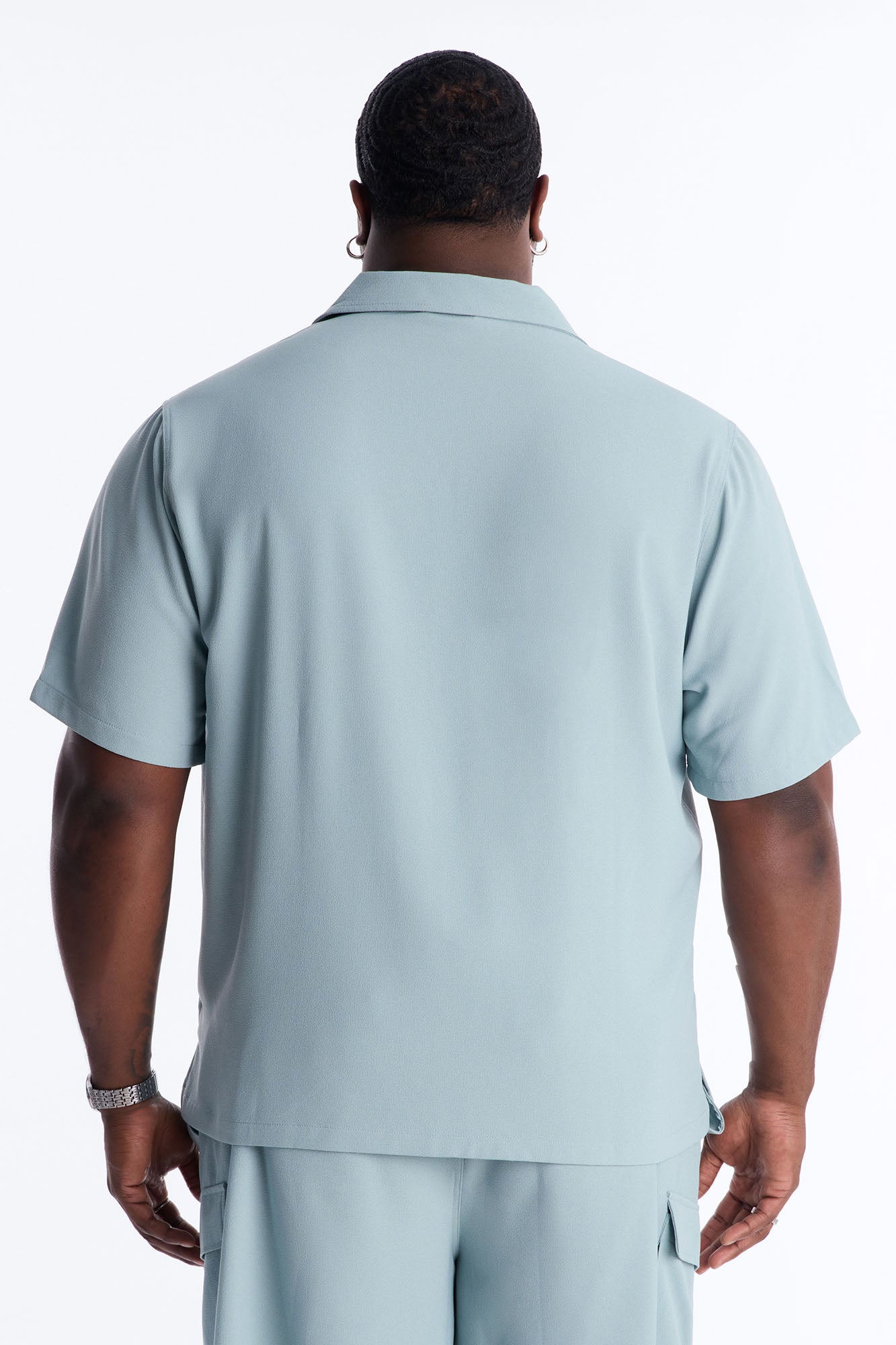Golden Hour Short Sleeve Button Up - Slate Grey