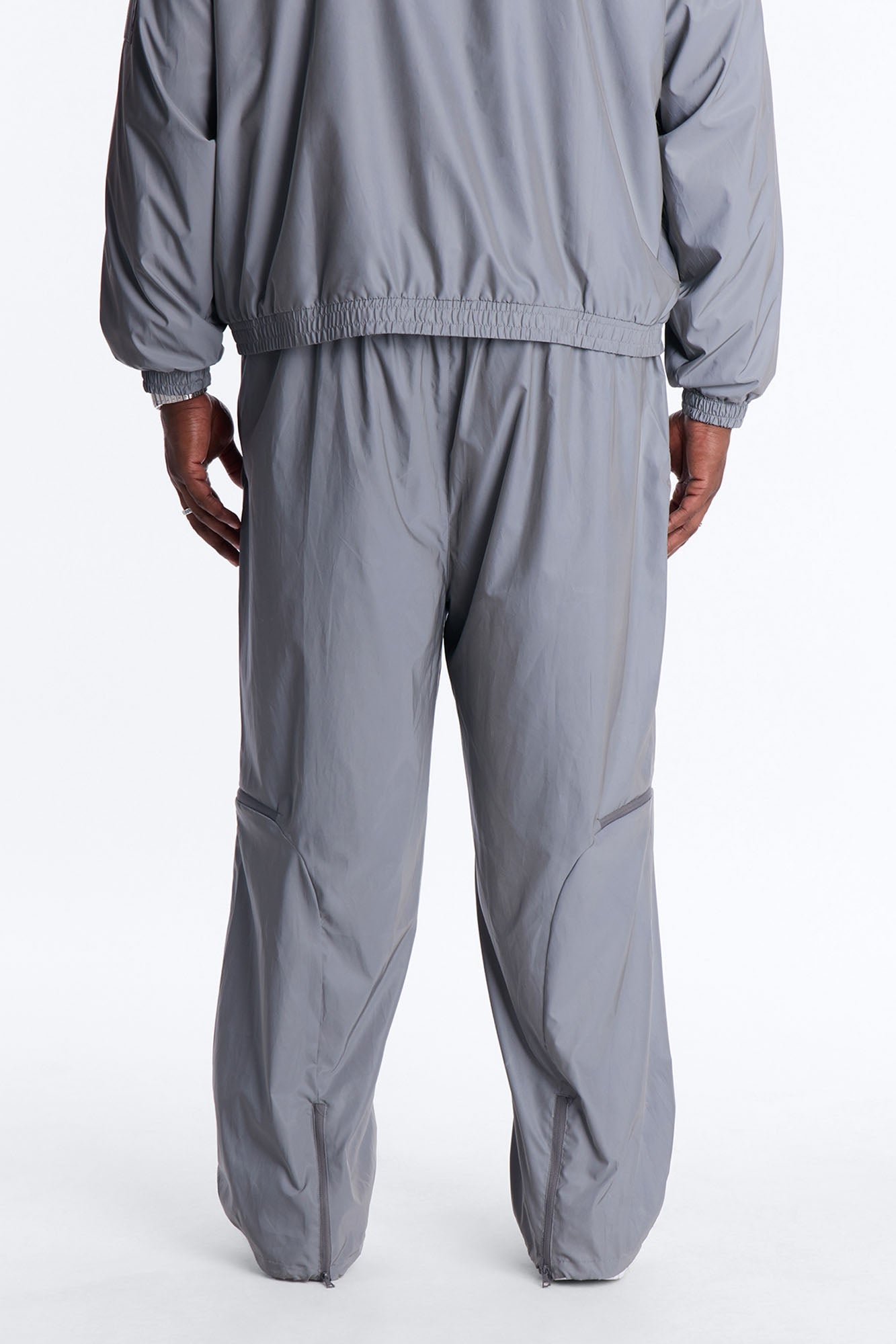 Baggy Reflective Zip Pant - Silver