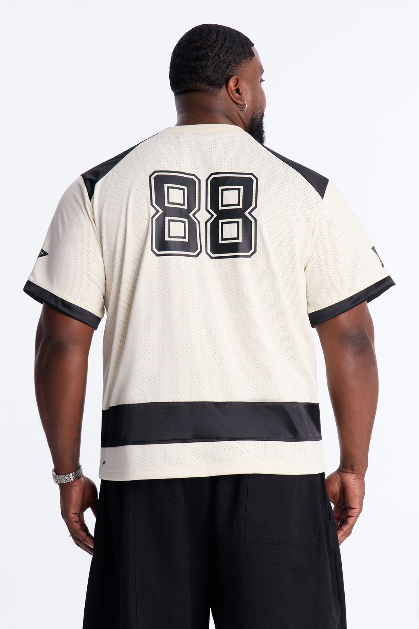 Relaxed Good Times Retro Varsity Jersey - Cream