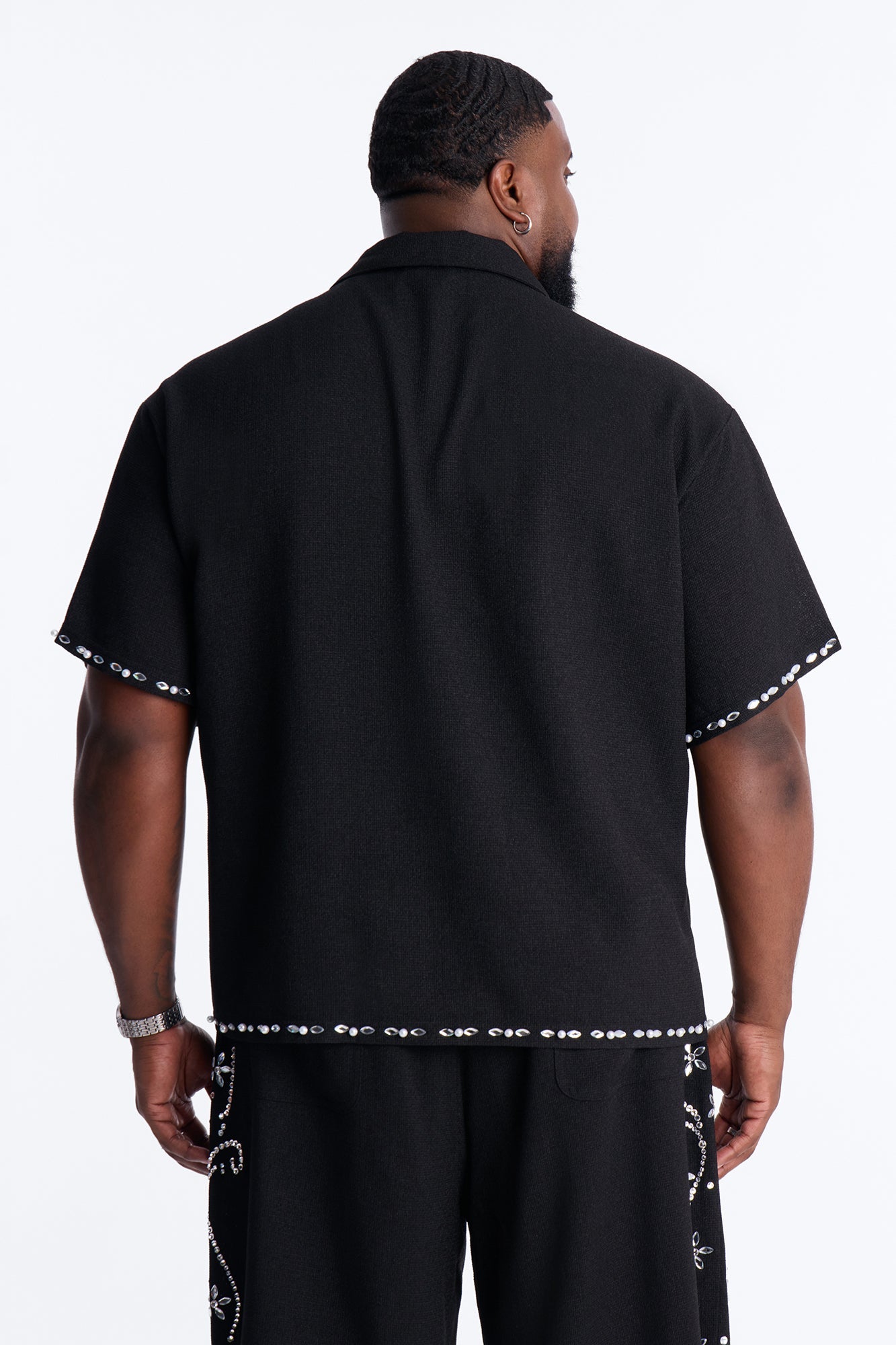 Wanderlust Pearl Journey Johnny Collar Polo - Black