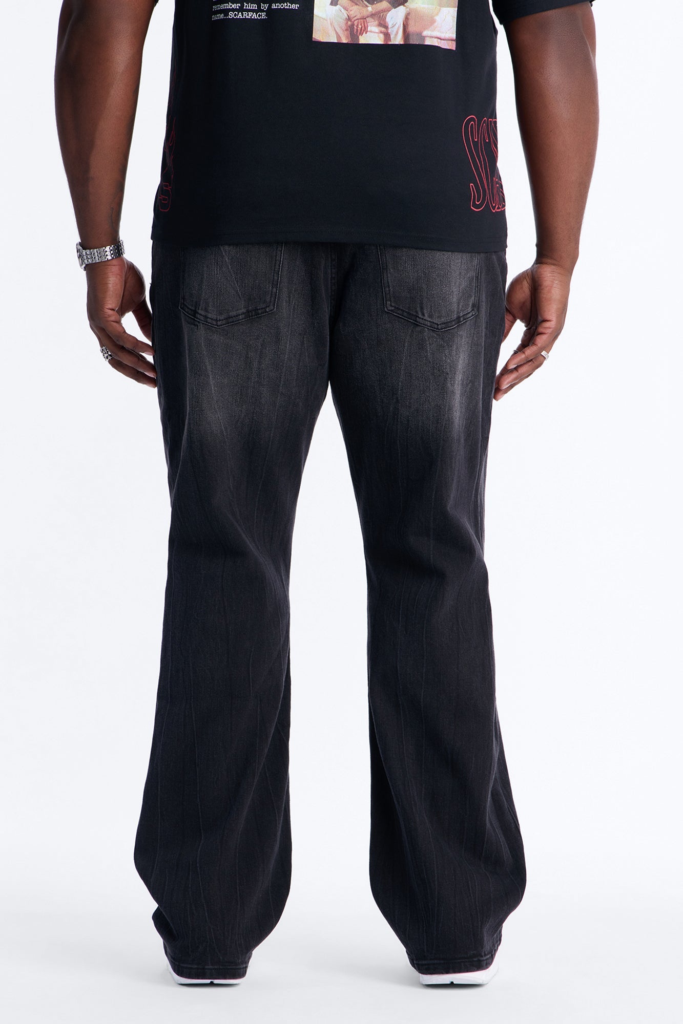 Dreamy Stacked Slim Flare Jeans - Black Wash