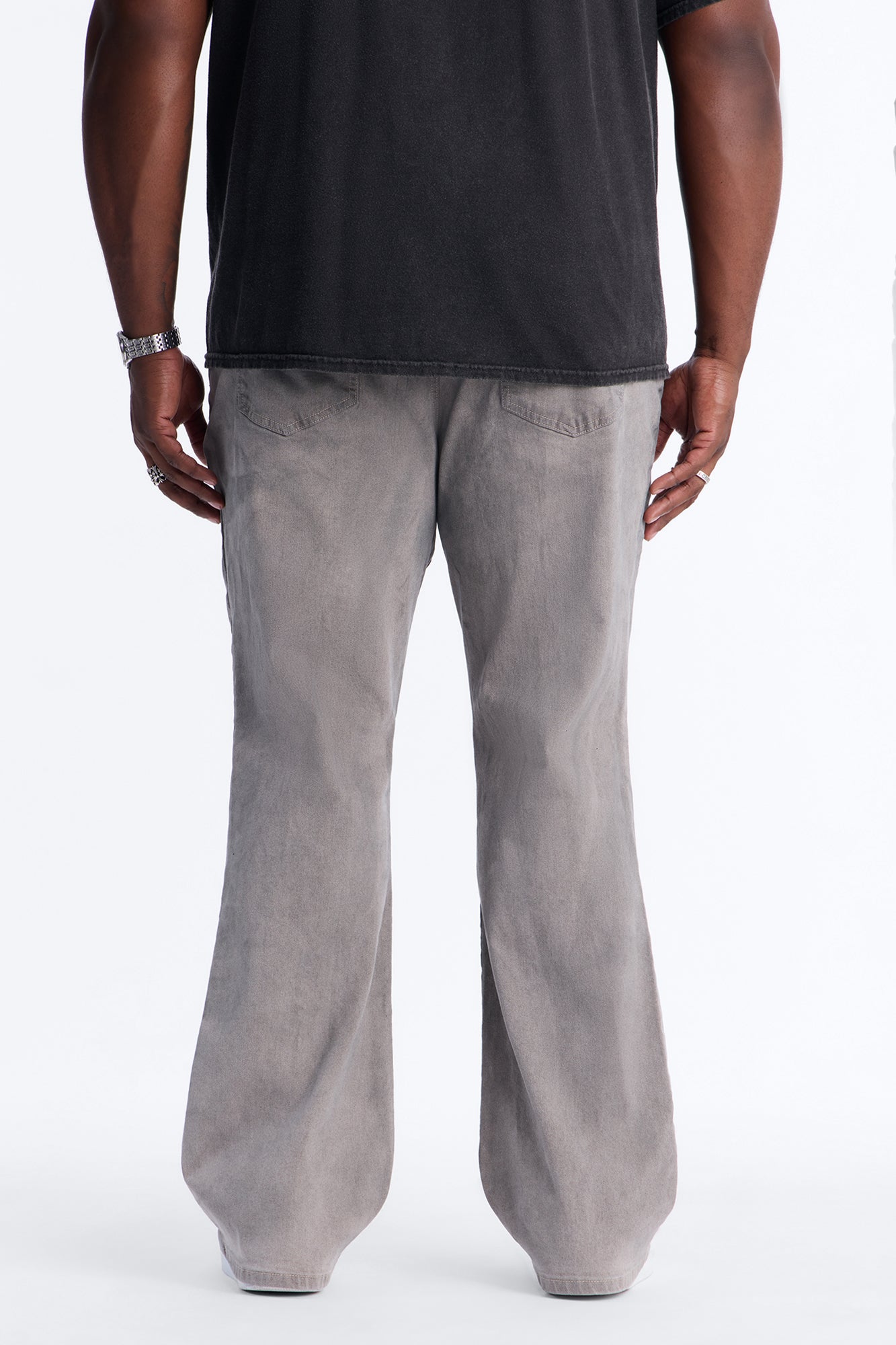 Worn In Stacked Slim Flare - Grey