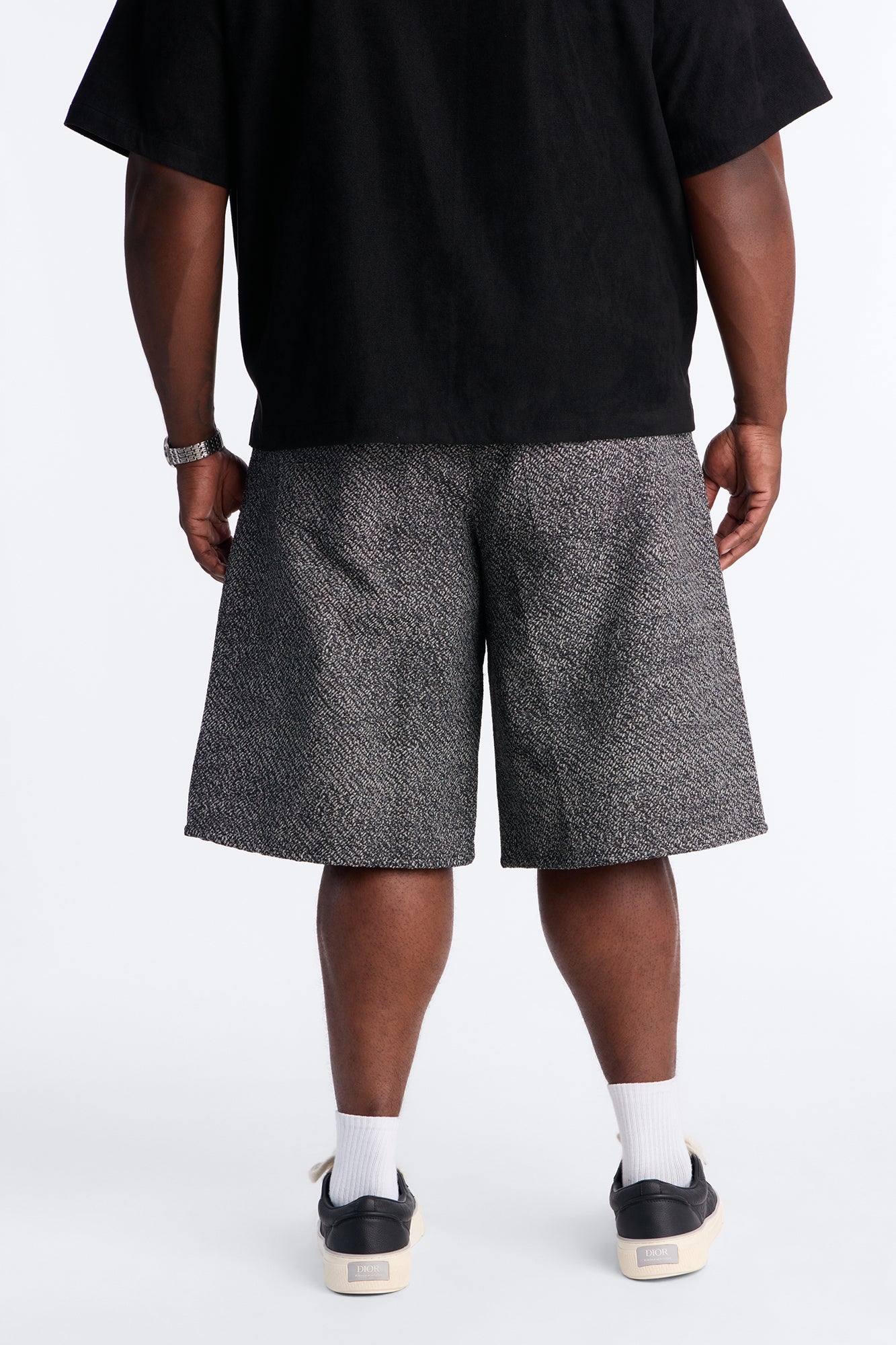 Baggy Tapestry Denim Short - Grey
