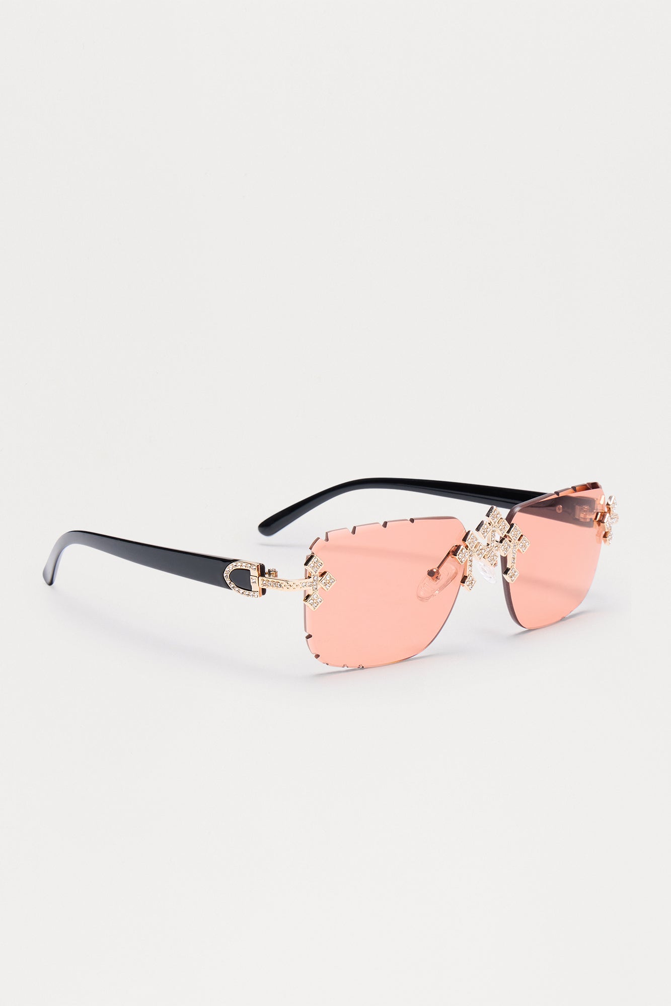 Iced Triple Cross Sunglasses - Rose/Combo