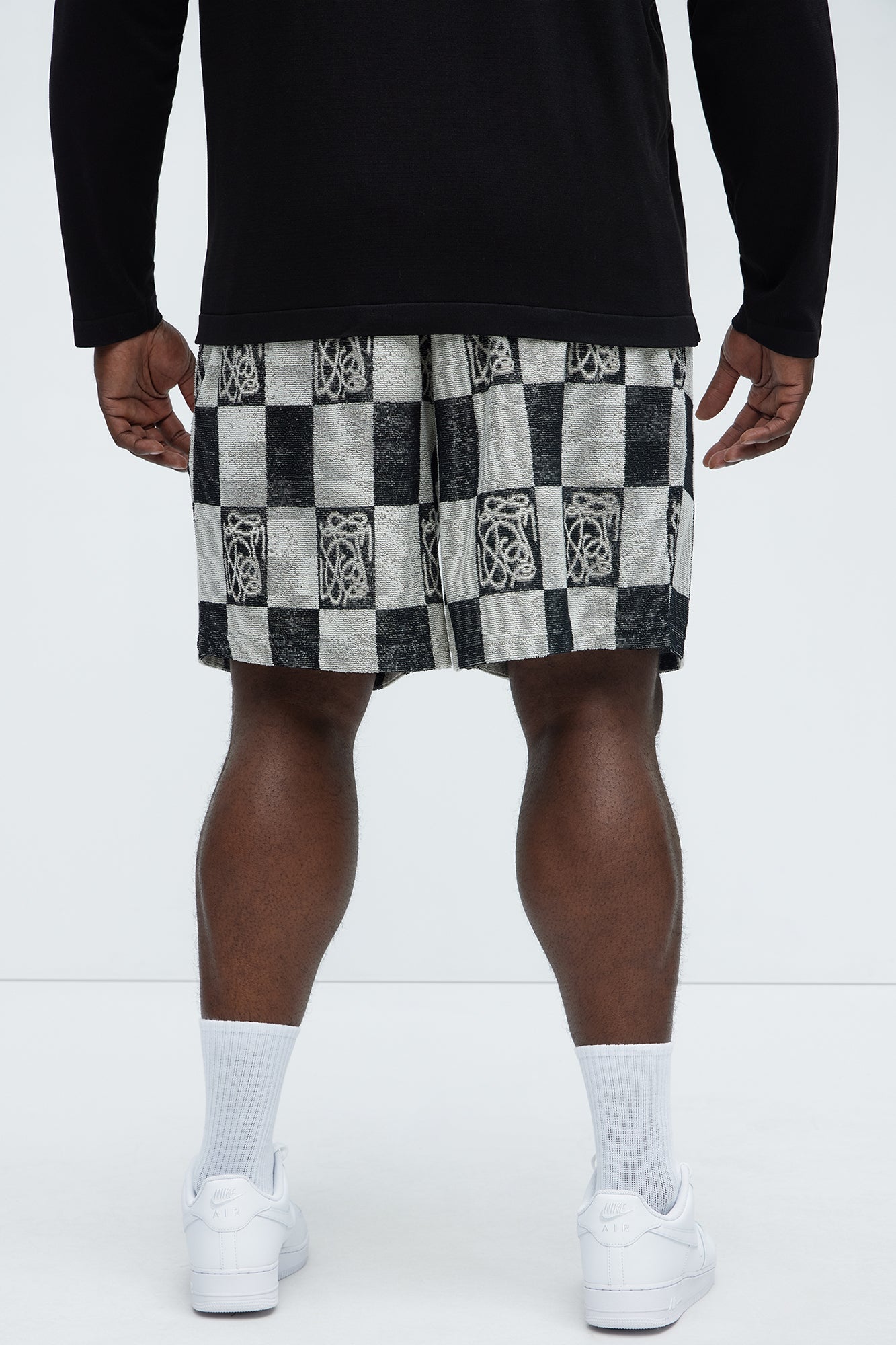 Checkered Relaxed Shorts - Black/combo