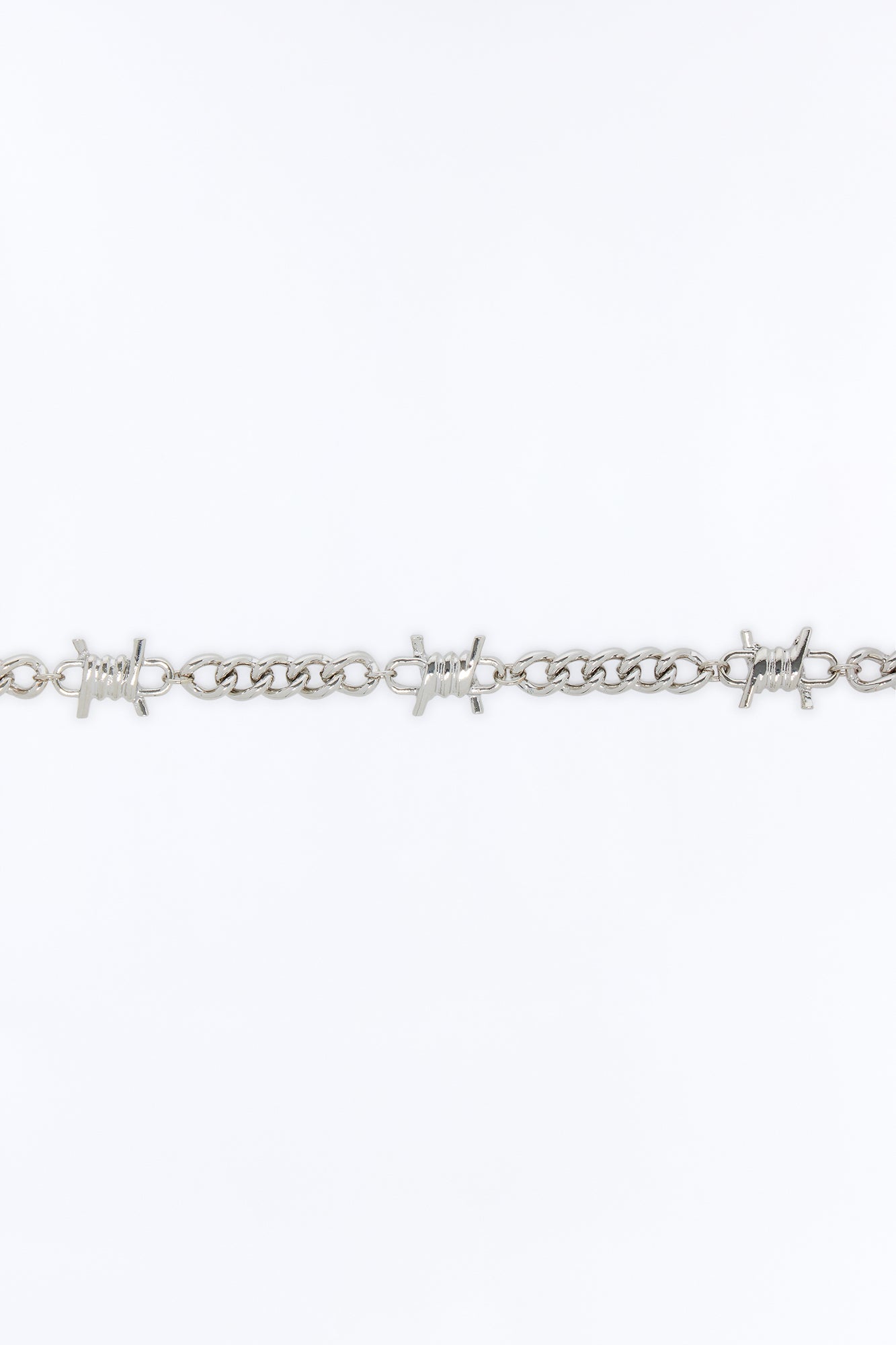 Barbed Wire Chain Belt - Silver