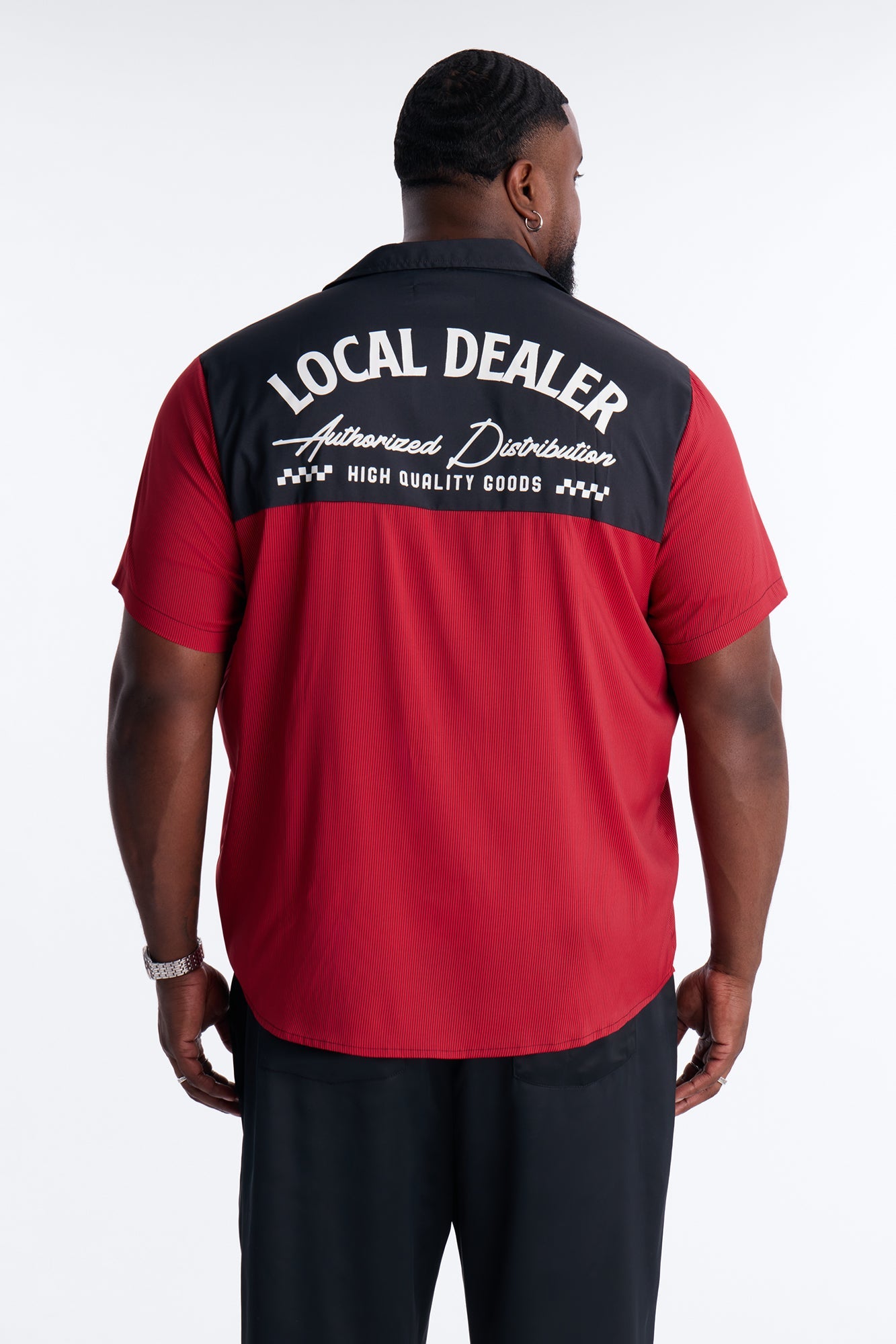 Local Dealer Striped Button Up Shirt - Red