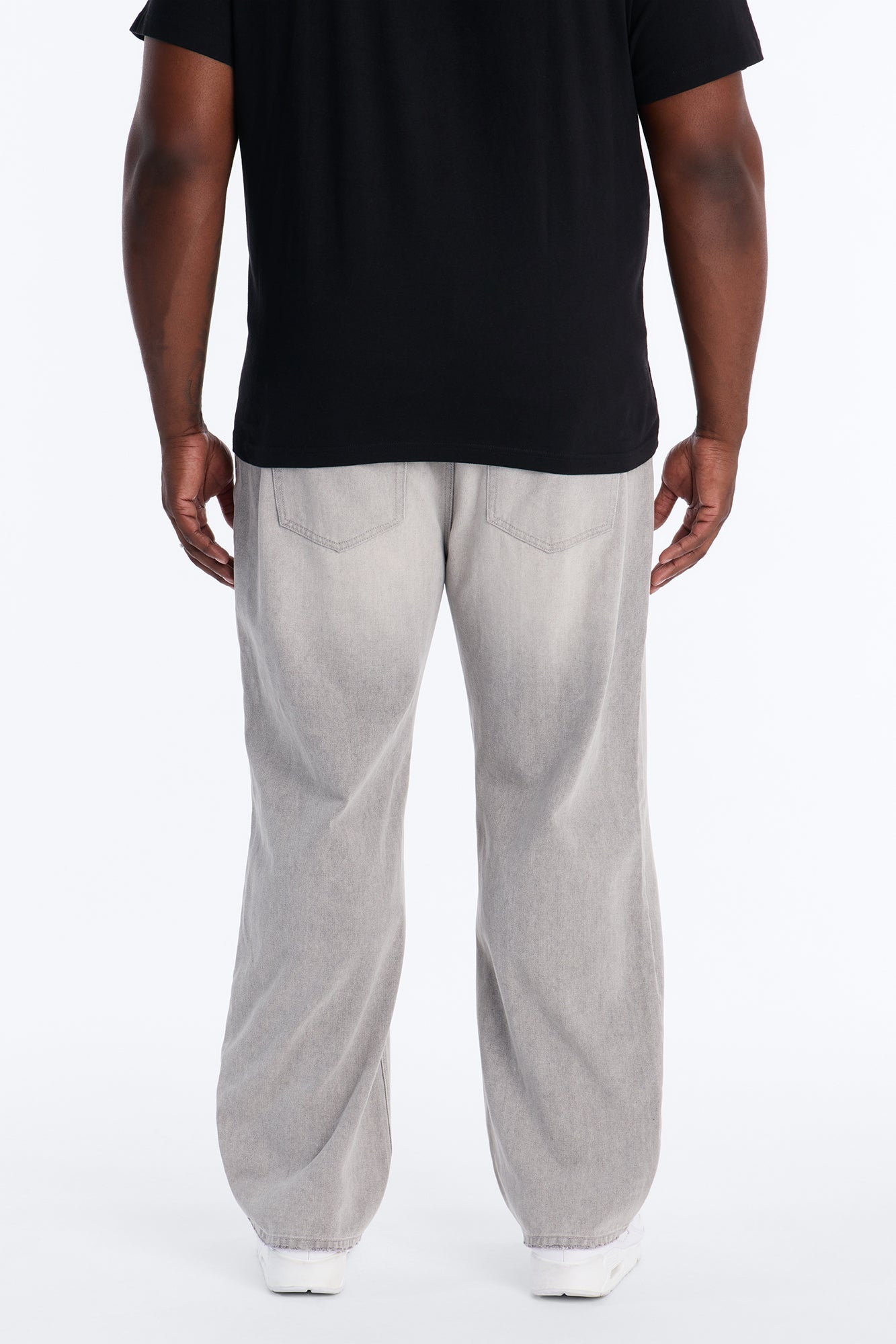Essential Destroyed Straight Rigid Jean - Grey