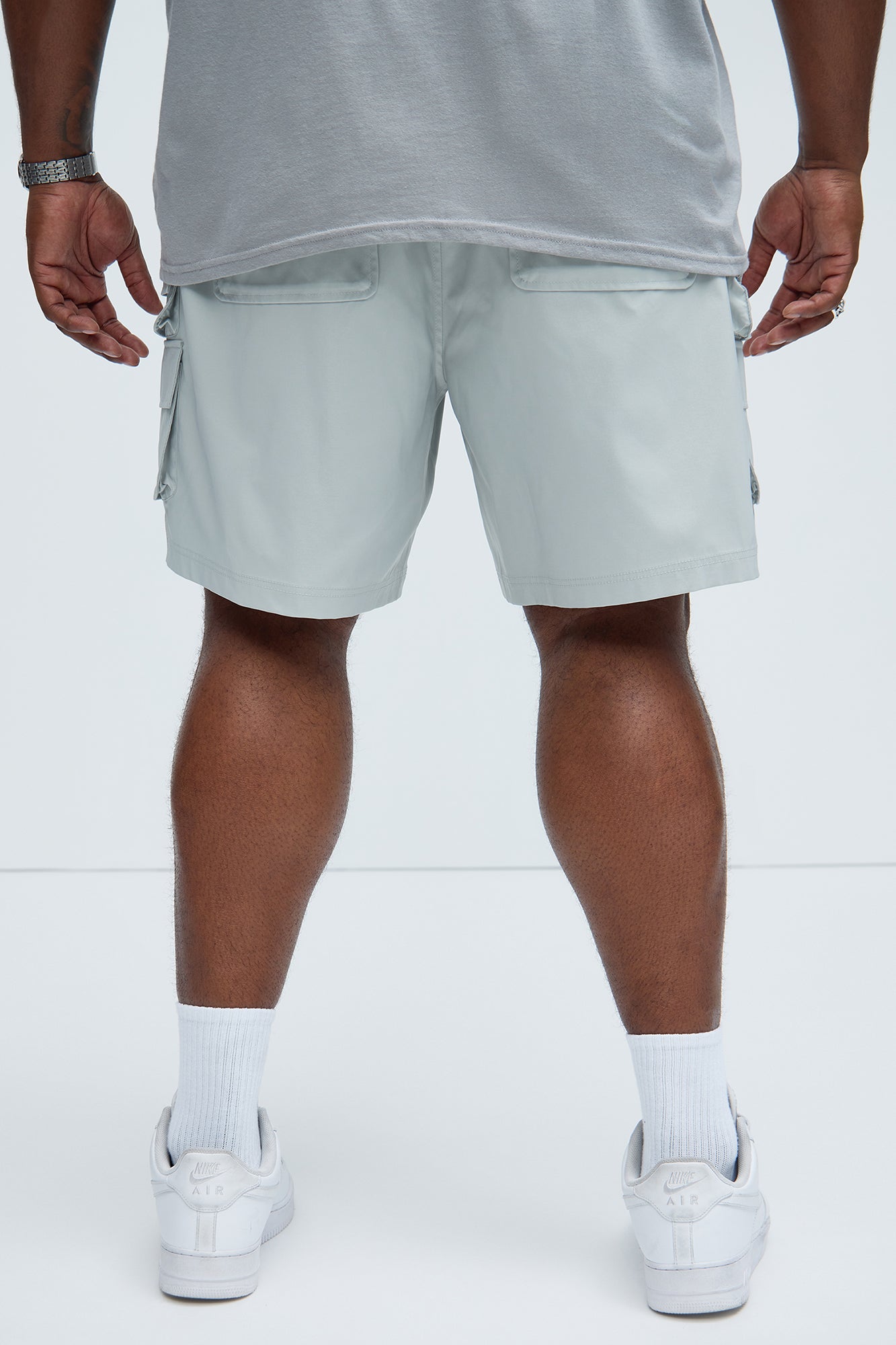 Catch Up Nylon Cargo Shorts - Grey