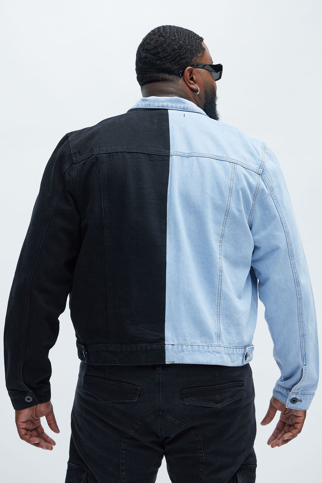 Two Tone Denim Jacket - Black/Combo