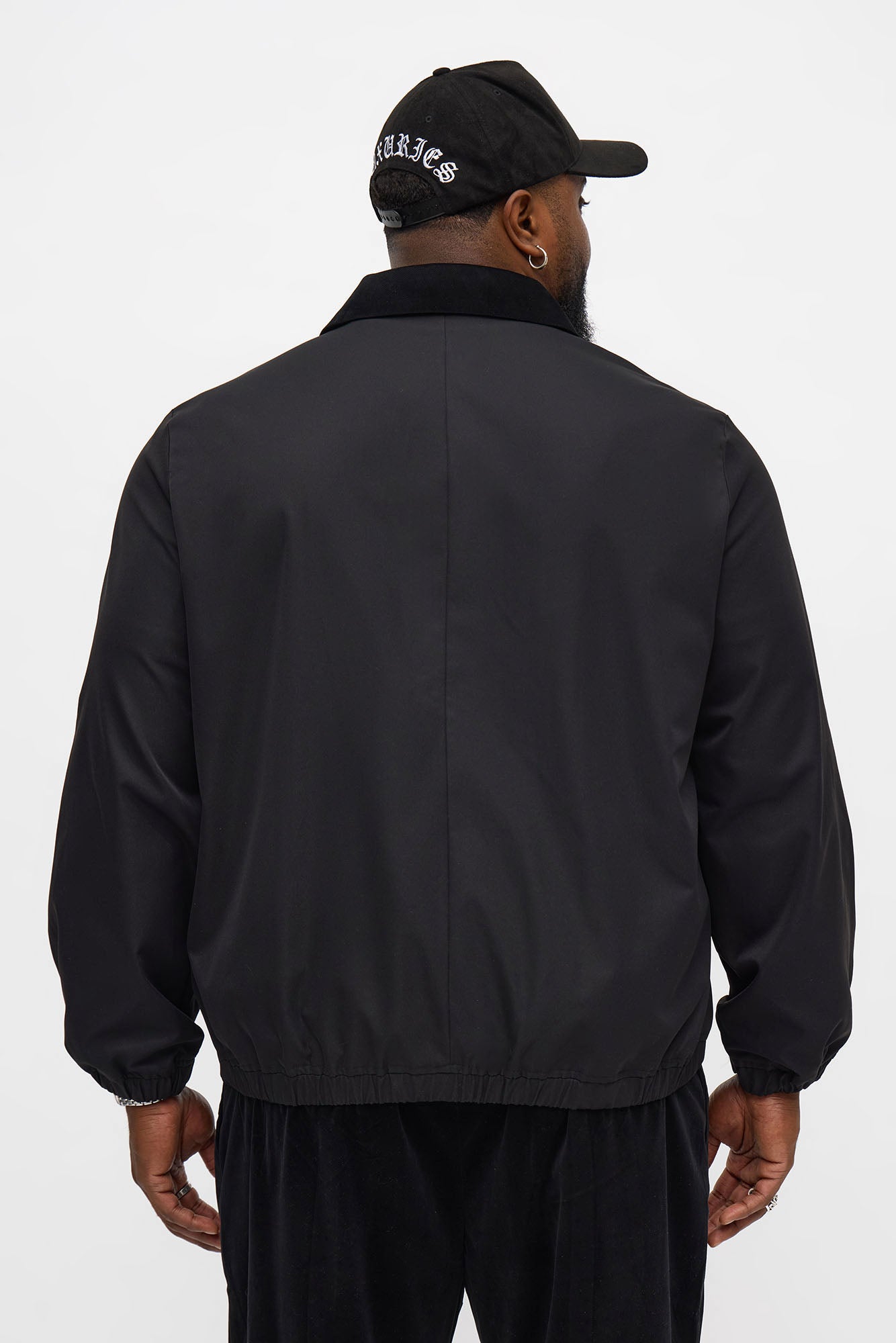 Lincoln Park Textured Collar Bomber Jacket - Black