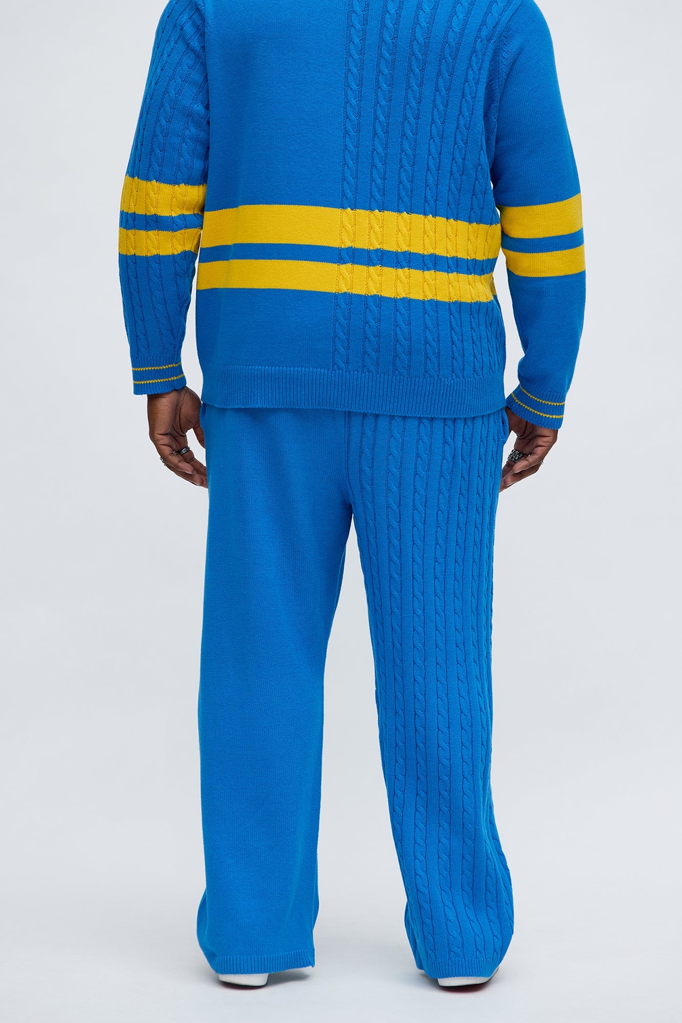 Preppy Life Sweater Knit Pant - Blue/combo