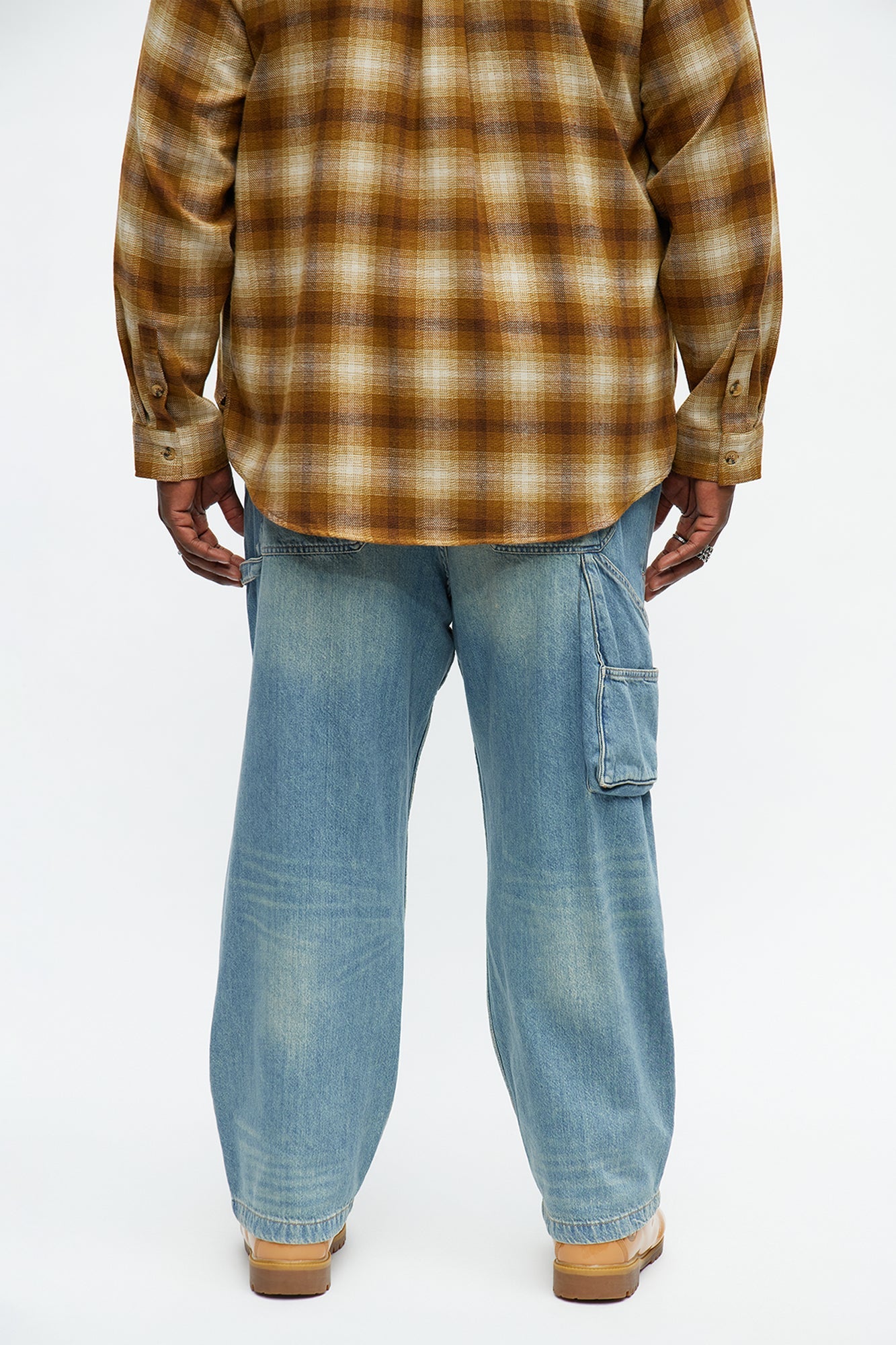 Baggy Double Knee Jean - Medium Blue Wash