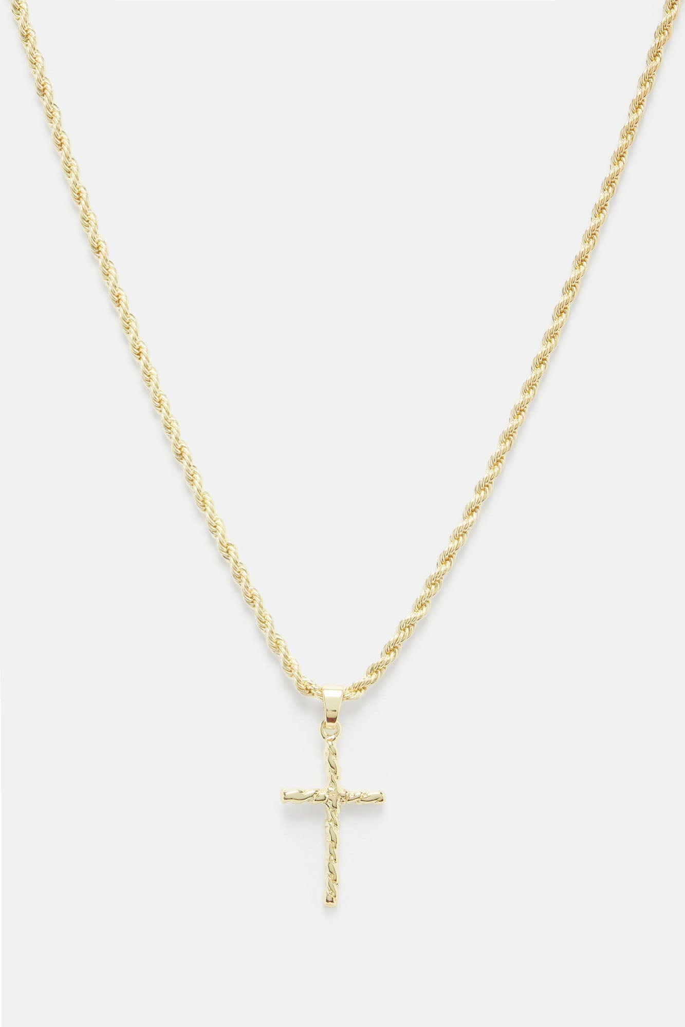Nugget Holy Cross Chain Necklace - Gold
