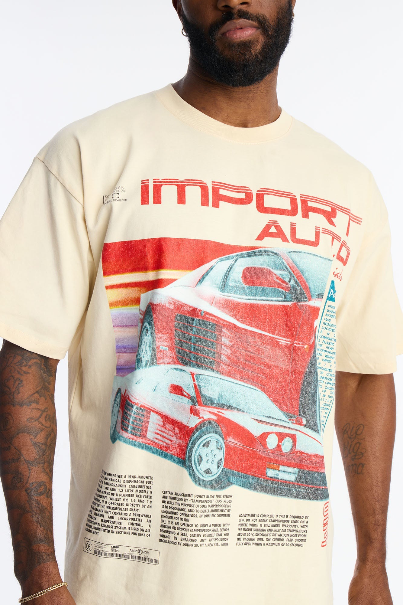 Import Auto Special Premium Short Sleeve Tee - Cream