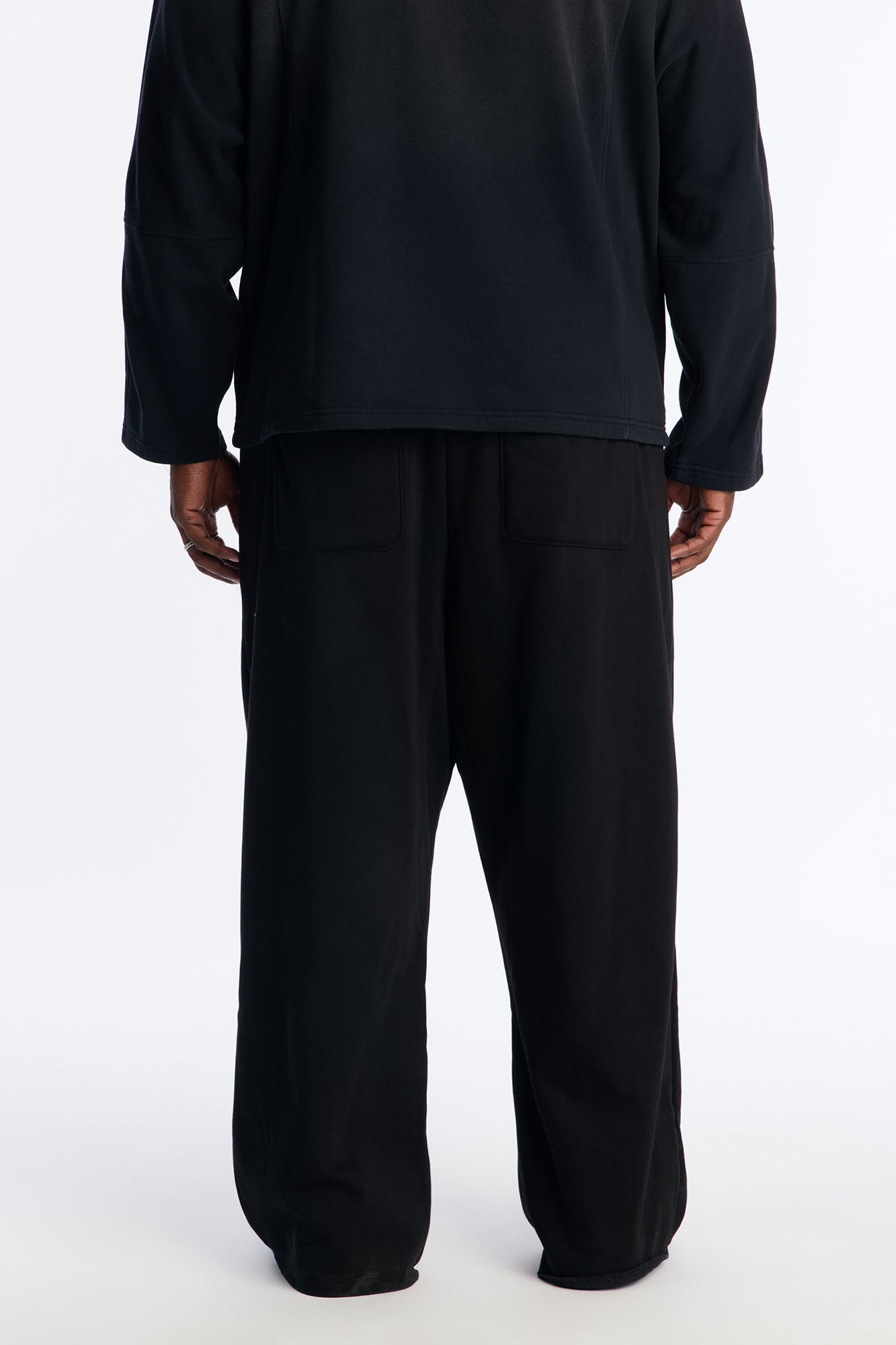 Raw Heavyweight Wide Leg Sweatpants - Black