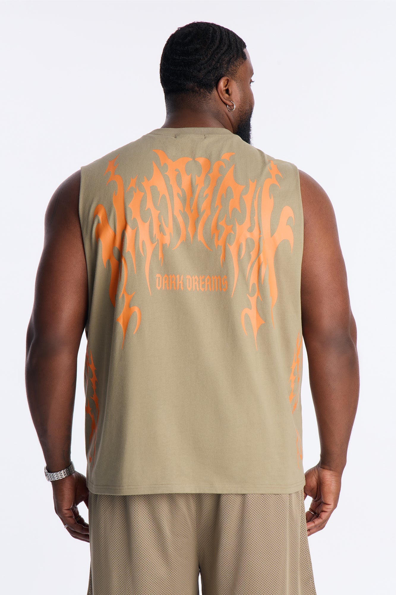 Midnight Anthem Graphic Muscle Tee - Olive/combo