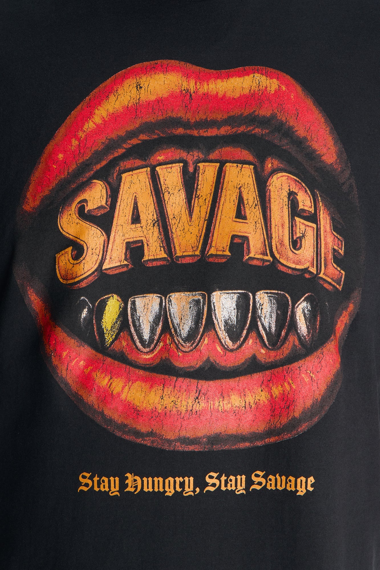 Stay Hungry Stay Savage Short Sleeve Tee - Black