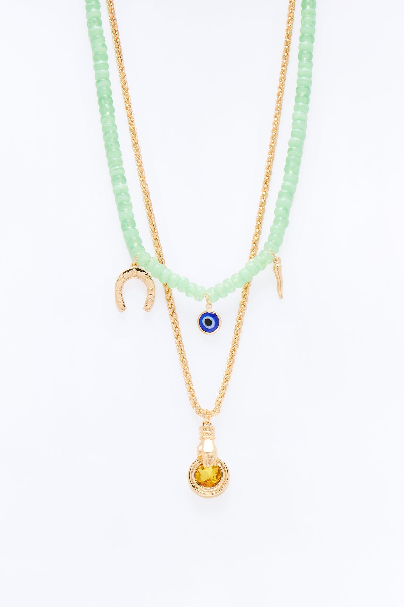 Good Luck Vibes Necklace Set - Gold