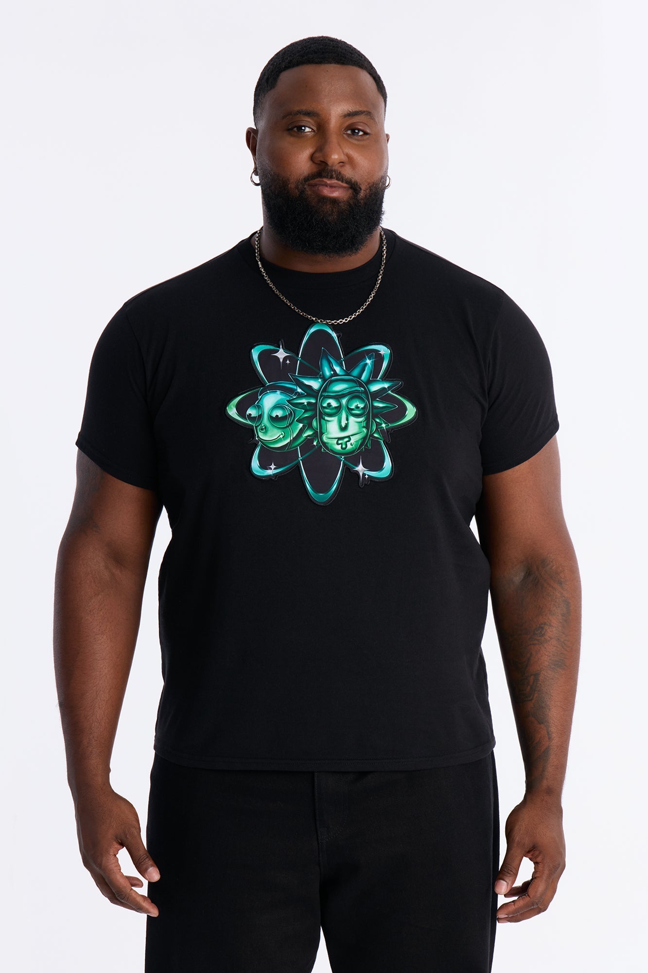 Rick And Morty Embroidered Short Sleeve Tee - Black