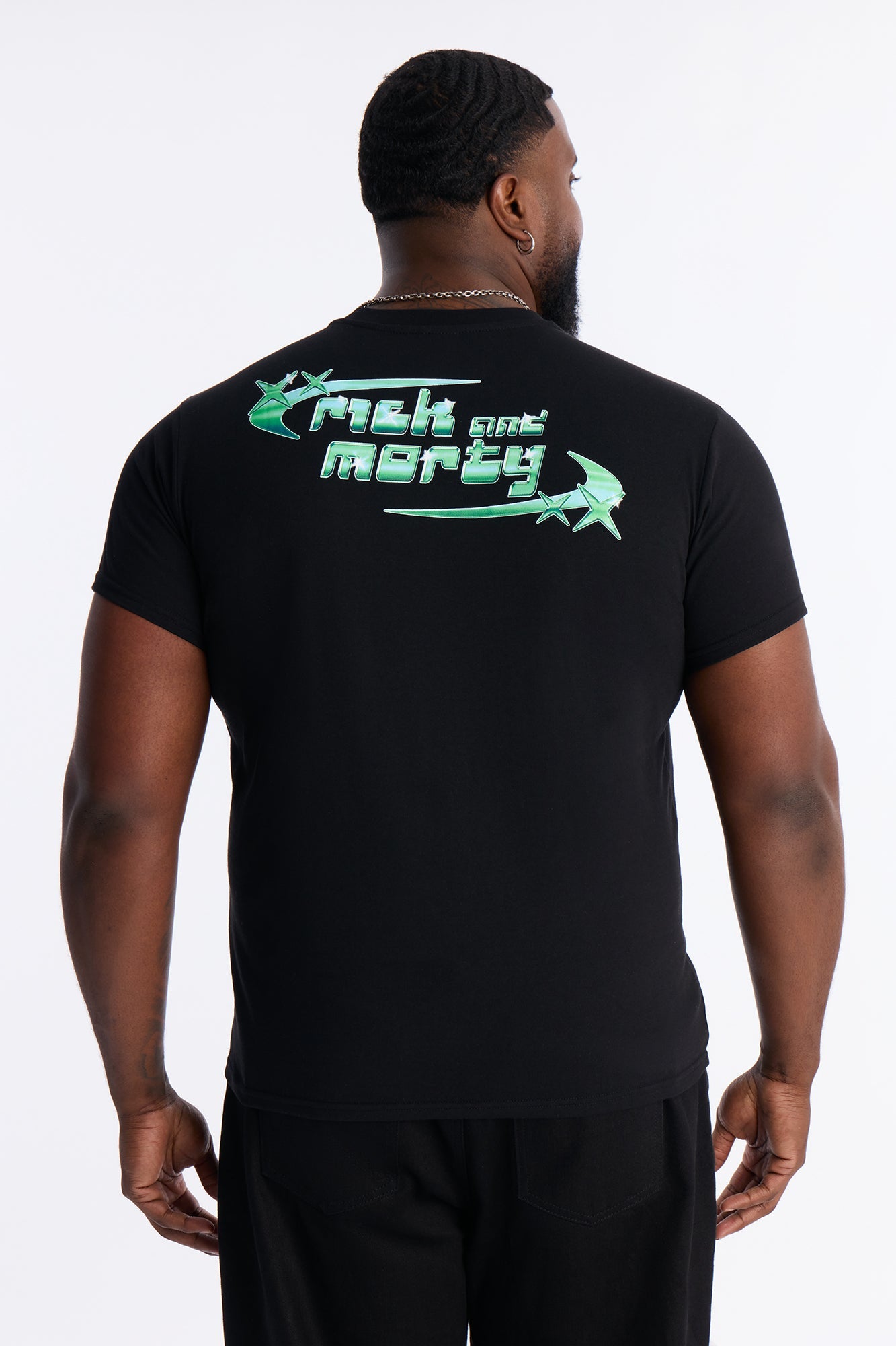 Rick And Morty Embroidered Short Sleeve Tee - Black