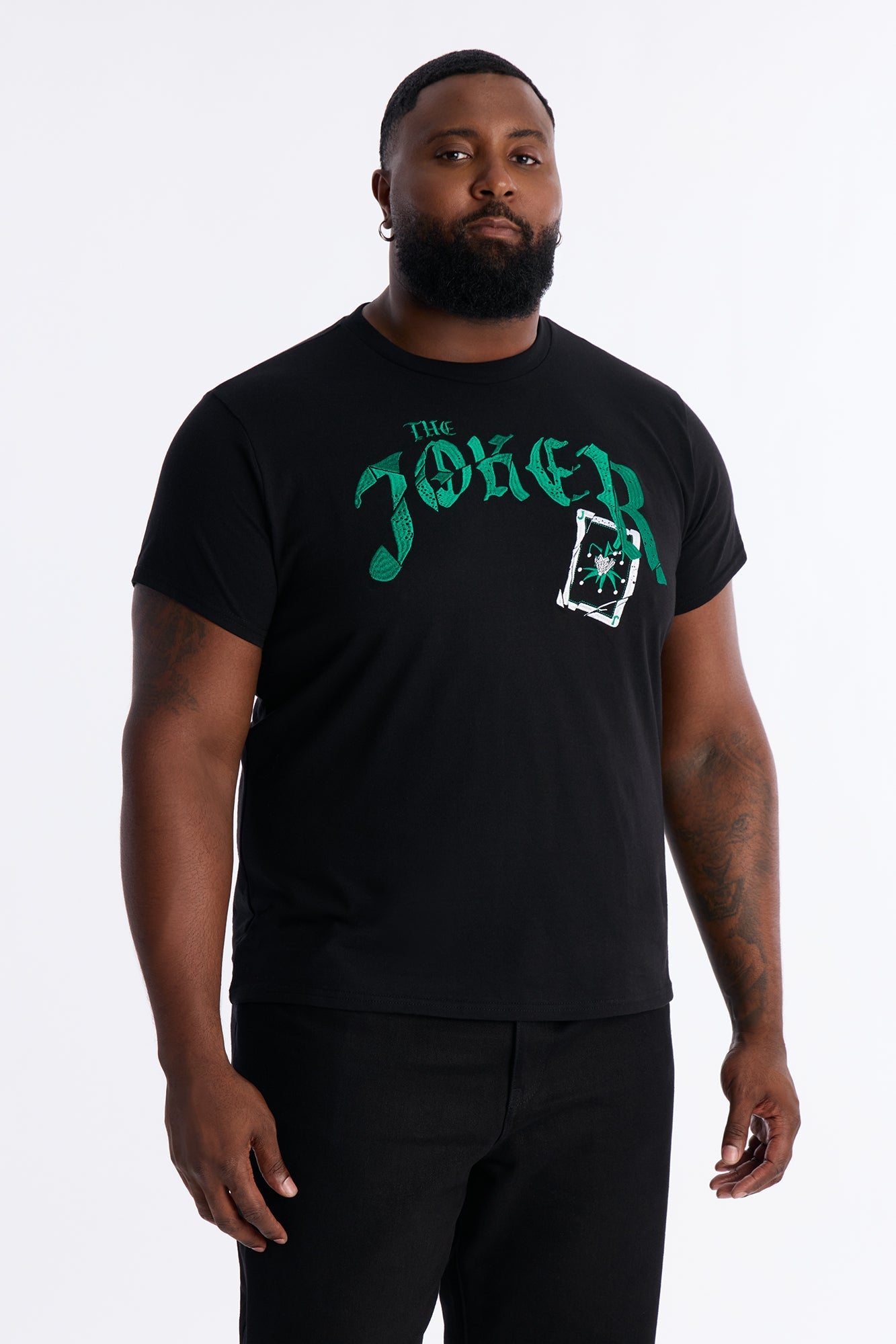 The Joker Embroidered Short Sleeve Tee - Black