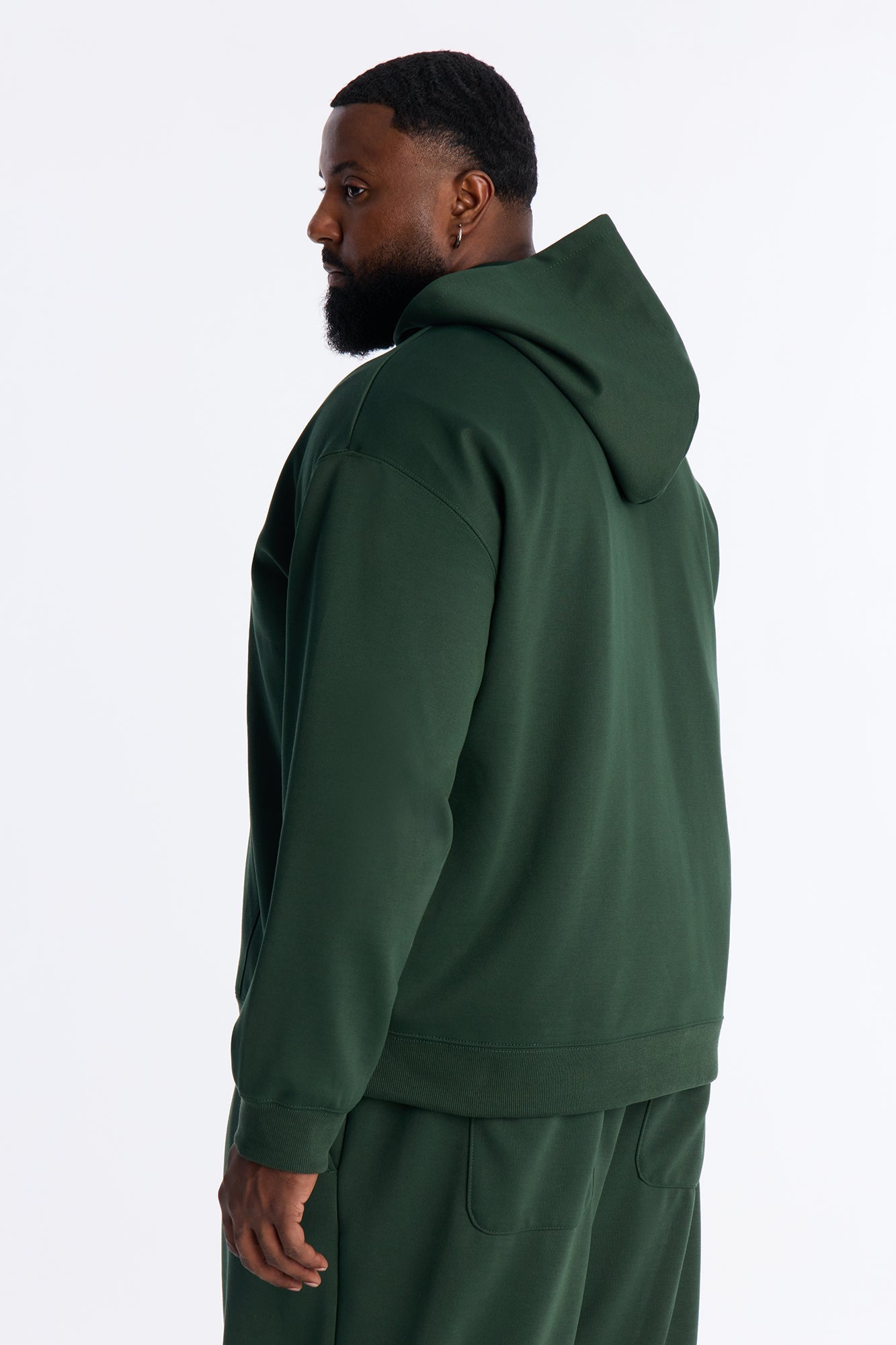 Structured Fleece Hoodie - Green