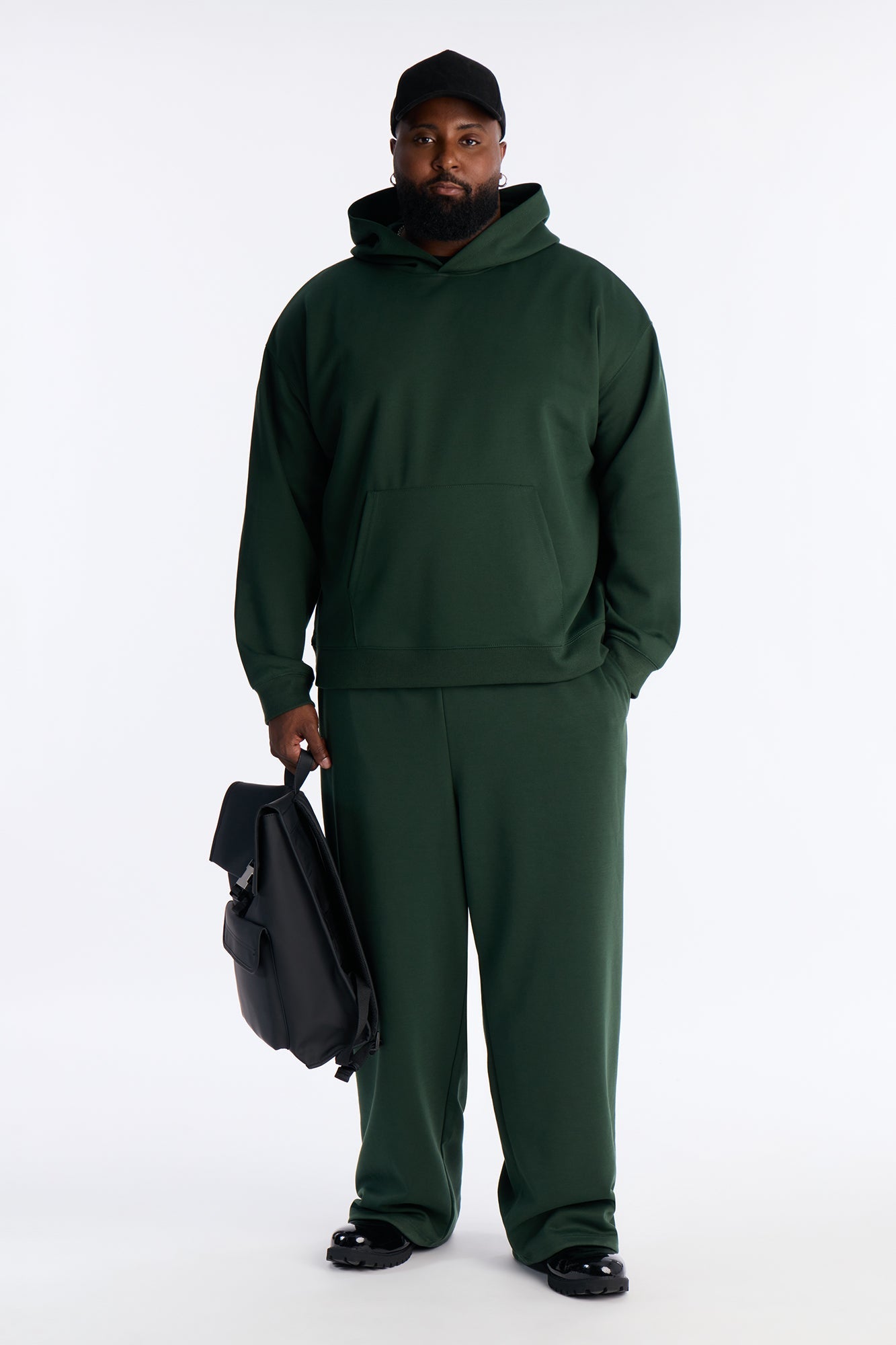 Structured Fleece Hoodie - Green