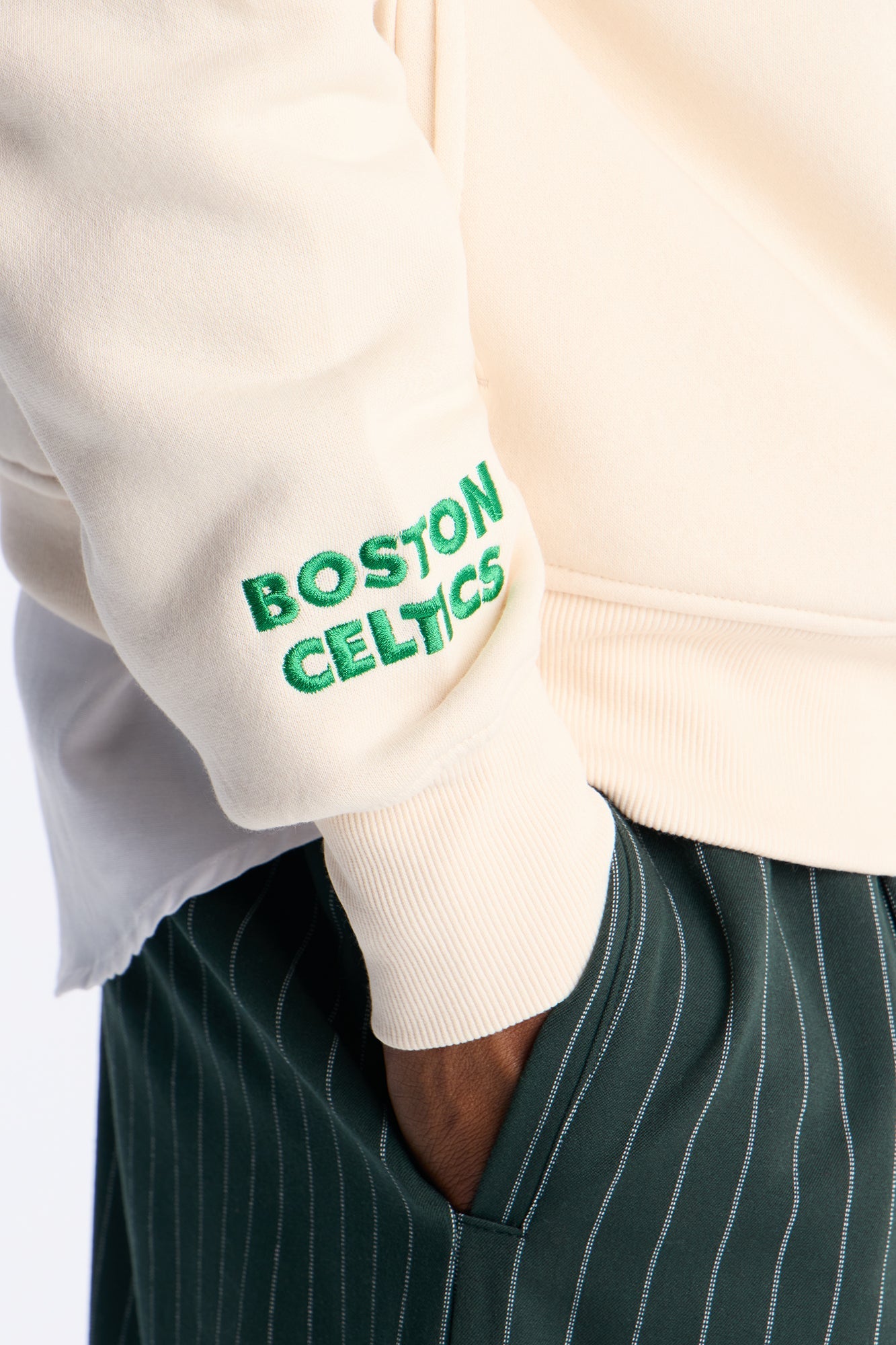 Celtics Embroidered Oversized Hoodie - Cream