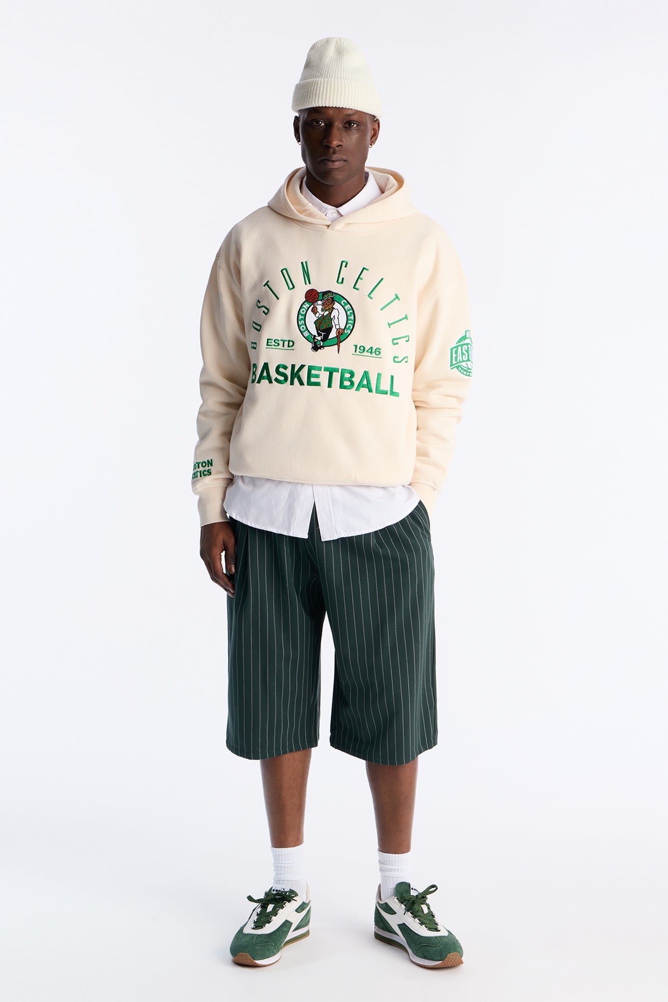 Baggy Straight Striped Soho Refined Short - Hunter Green