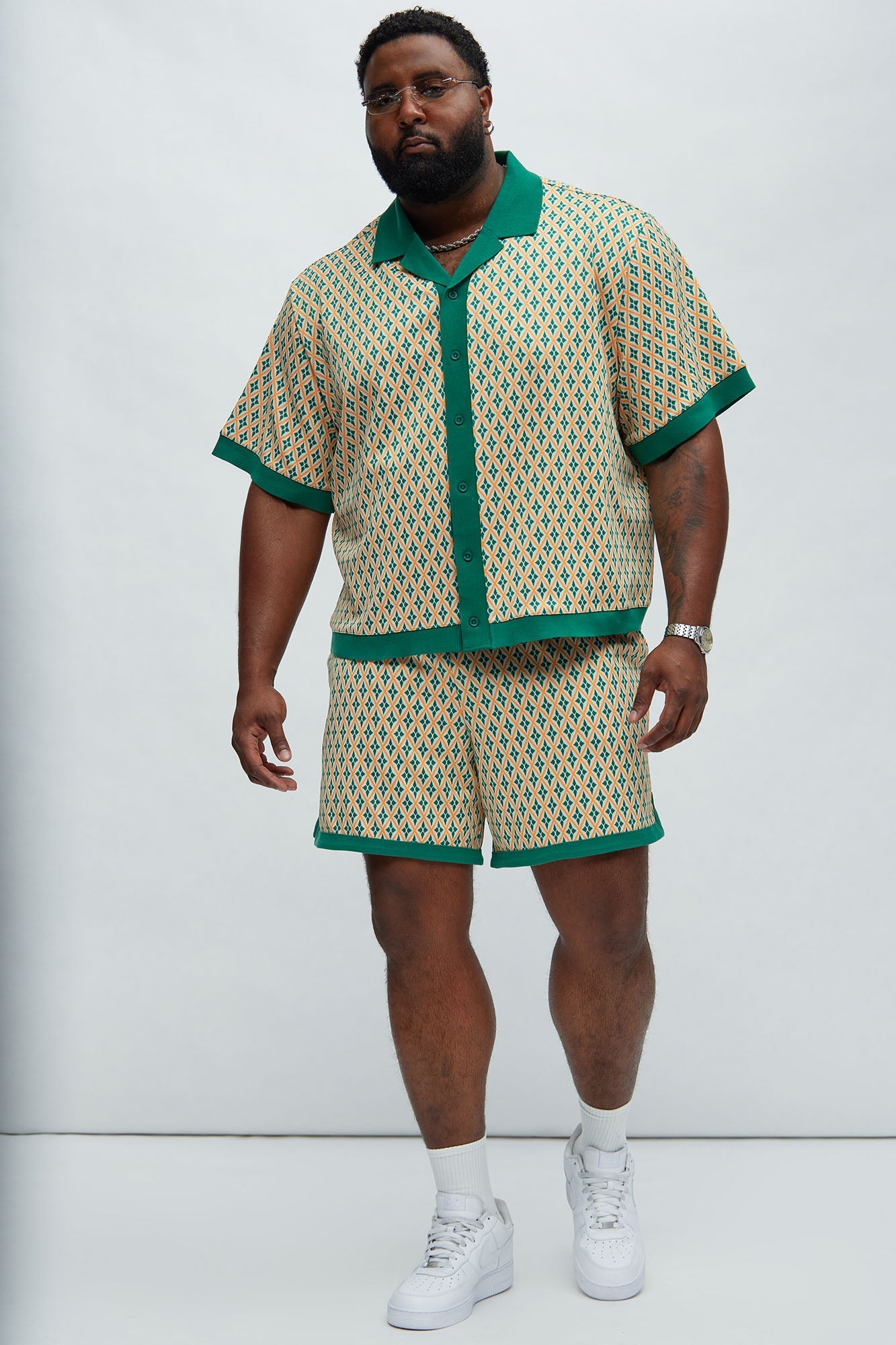 Rushmore Knit Warmup Shorts - Green/combo