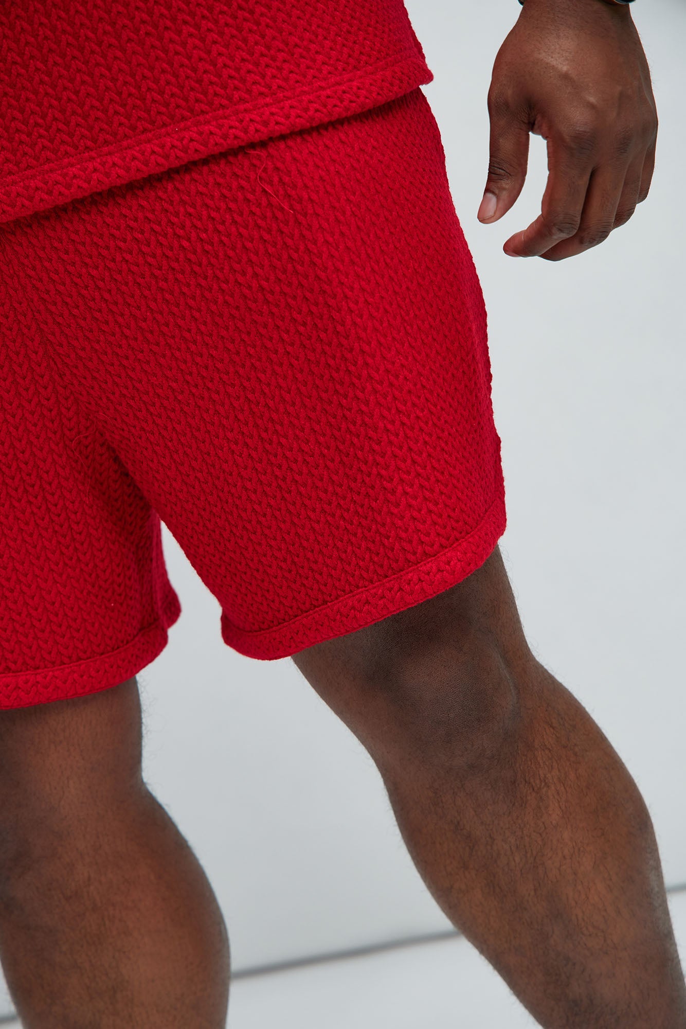 Catanina Textured Shorts - Red