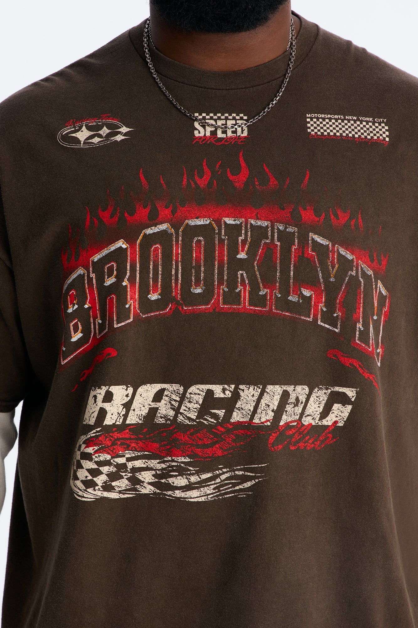 Brooklyn Racing 2fer Long Sleeve Tee - Chocolate