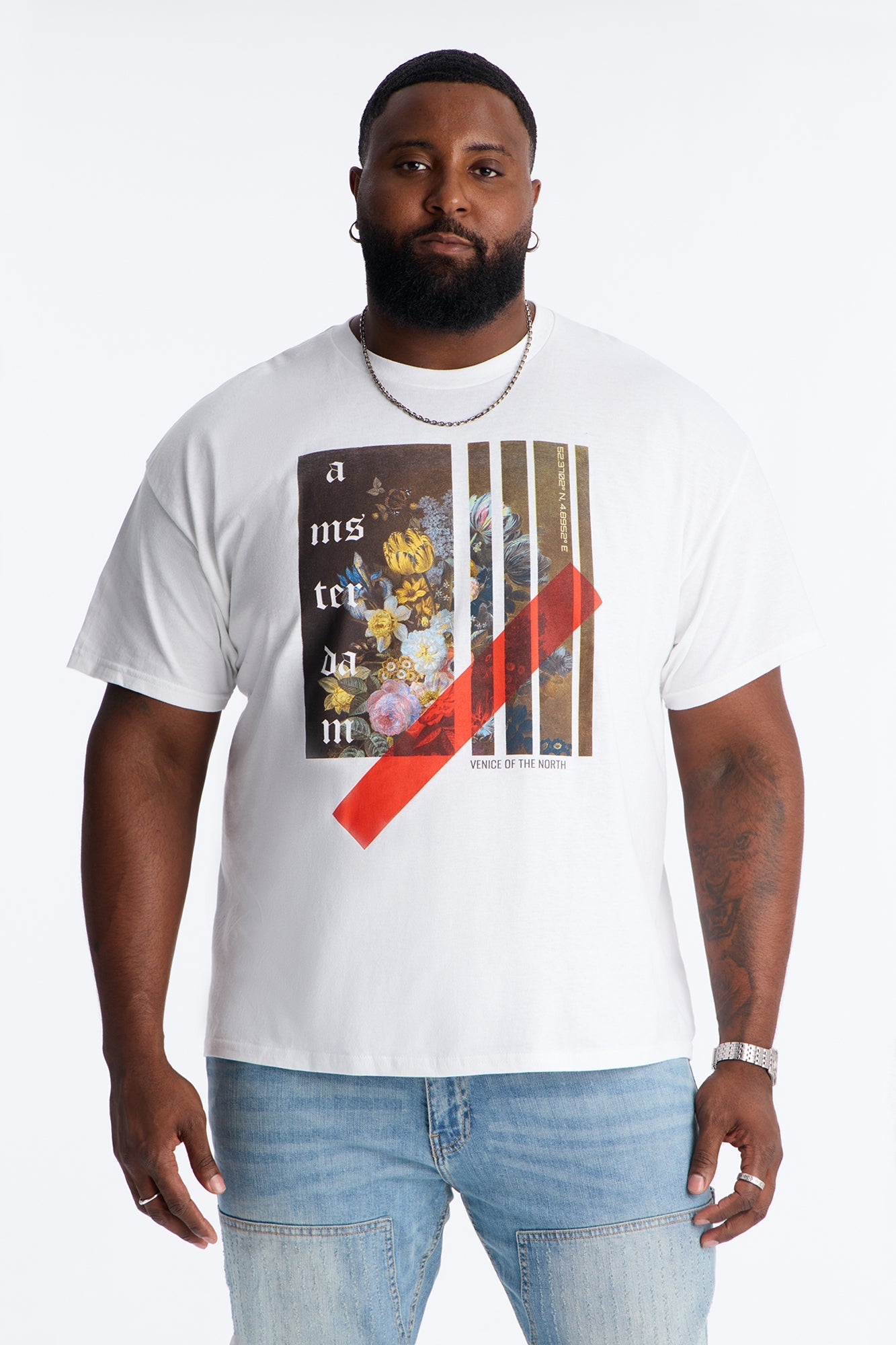 Amsterdam Floral Arrangement Short Sleeve Tee - White